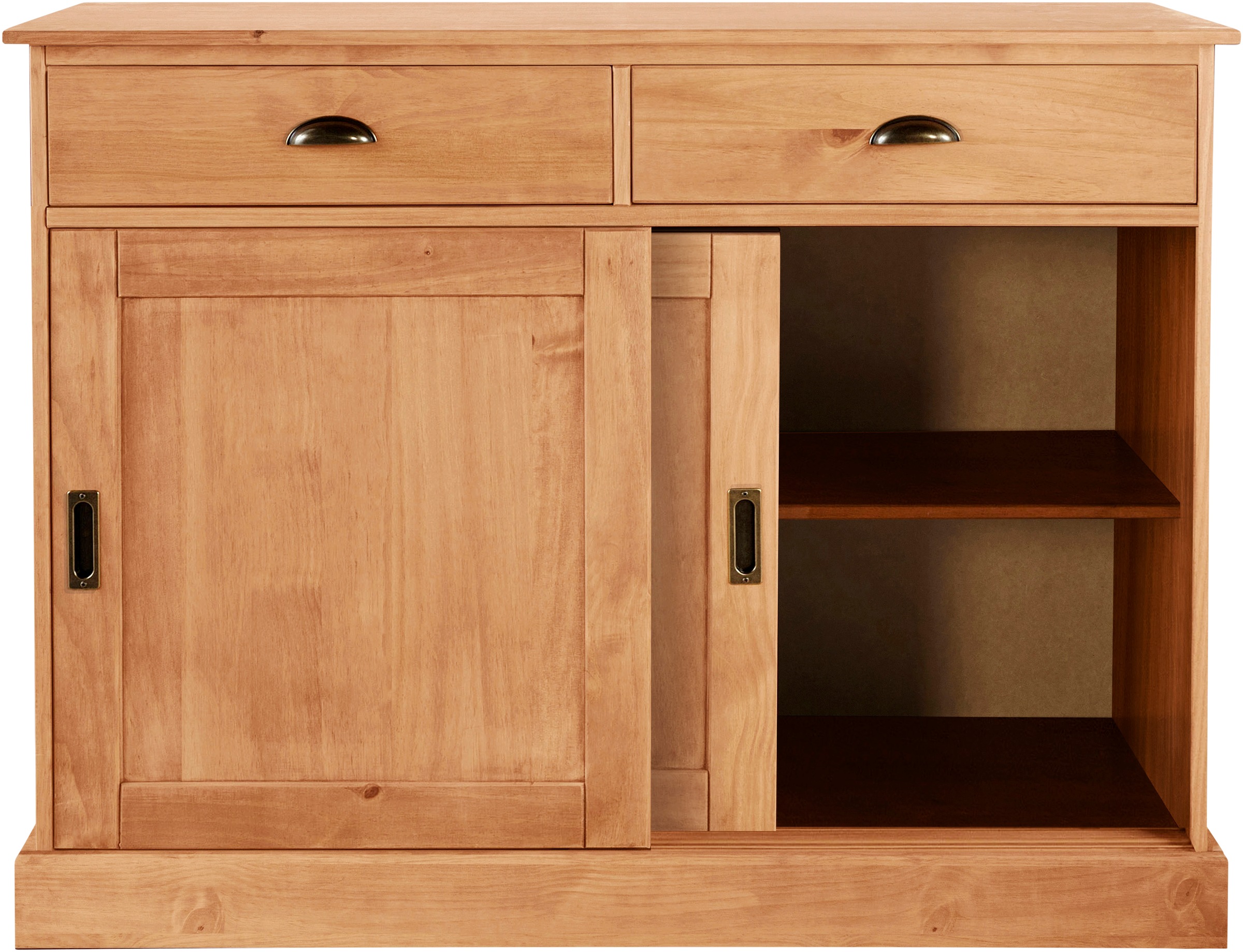 GOODproduct Sideboard »Schröder« Kommode, 2 Schiebetüren, 2 Schubkasten, aus massivem Kiefernholz