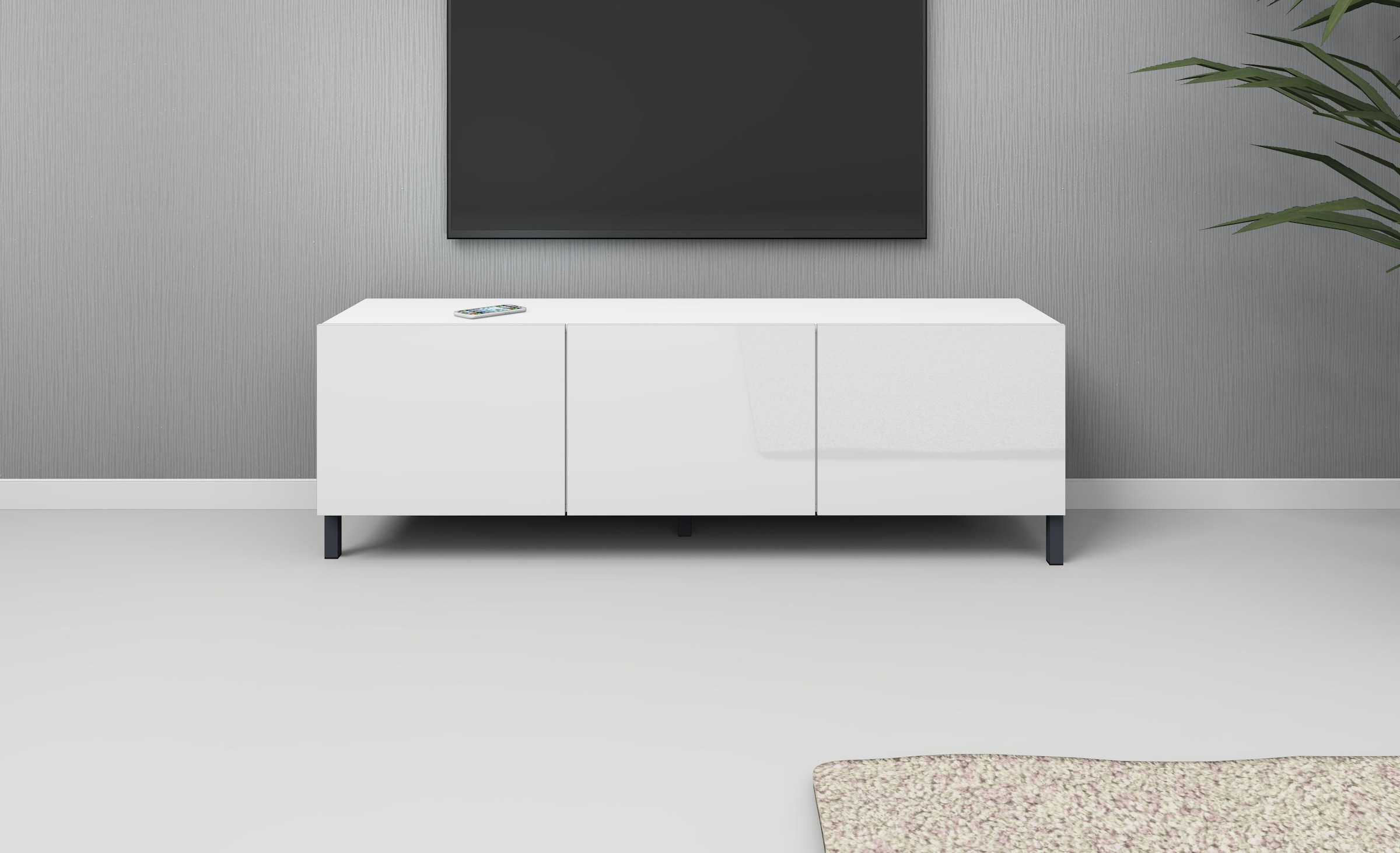borchardt Möbel Table basse »Sophia, TV-Schrank mit Metallfüssen« Metallfüsse, grifflose Optik