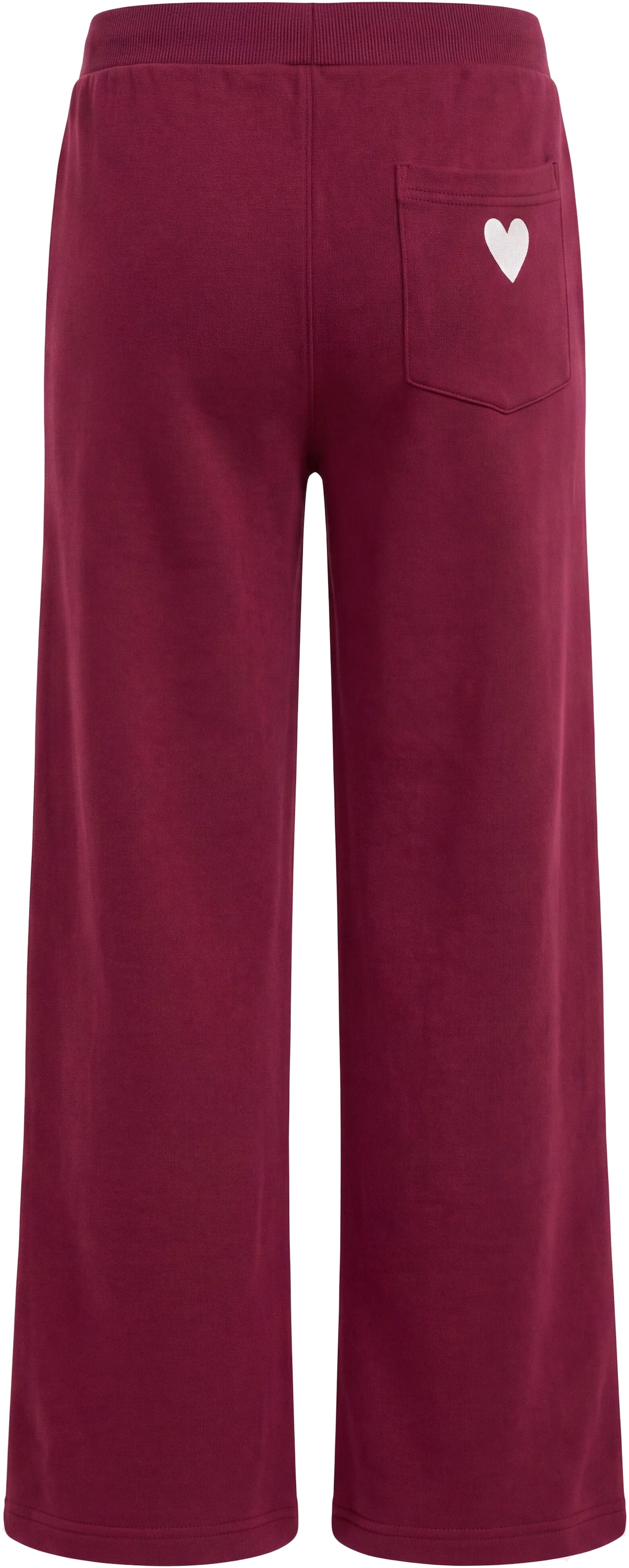 KIDSWORLD Pantalon sweat »Sweathose mit weitem Bein und Stickerei«  Pantalon de survêtement ample avec broderie cœur, basique indispensable