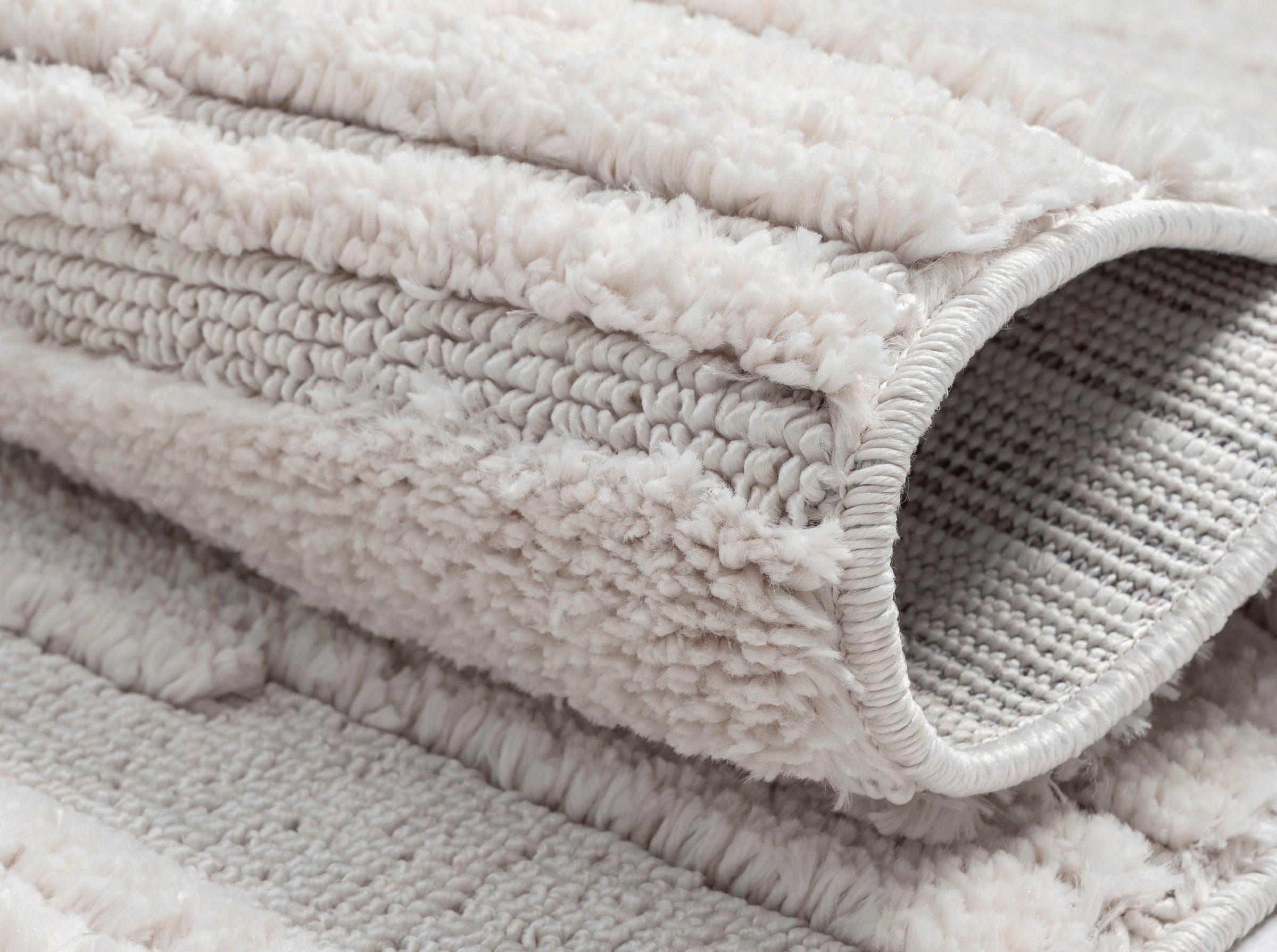 Myflair Möbel & Accessoires Teppich »Enya« rechteckig 17 mm Höhe Uni Farben, Hoch-Tief Effekt, mit Fransen, besonders weich