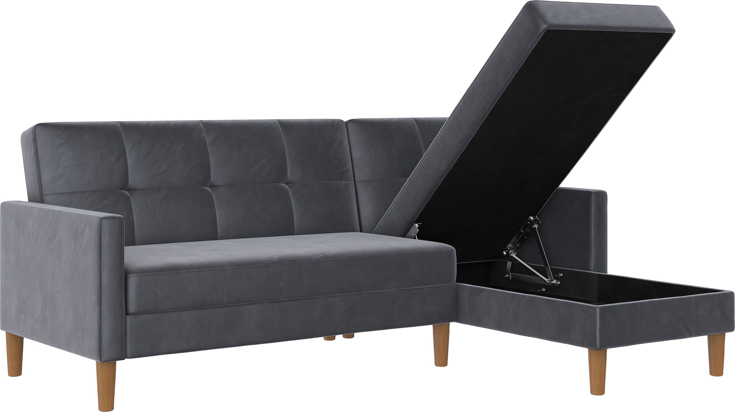 Dorel Home Ecksofa »Lilly, L-Form,« mit Bett-Funktion, Recamiere beidseitig montierbar, Sitzhöhe 43 cm