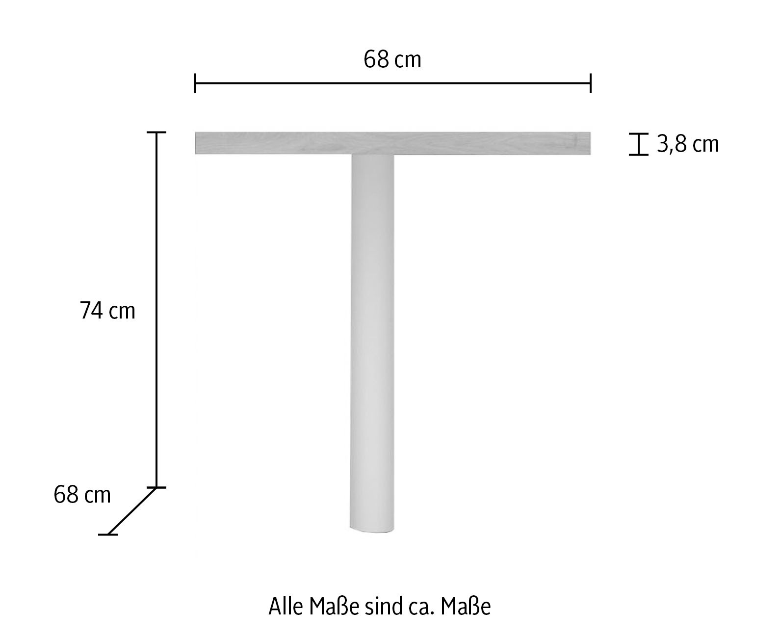 GOODproduct Tischelement »Easy, 68 x 68 cm, Verbindungstisch, Anbautisch, Eckverbindung« mit Stützfuss, Ecke abgerundet-Viertelkreis, Tischplatte 38 mm stark