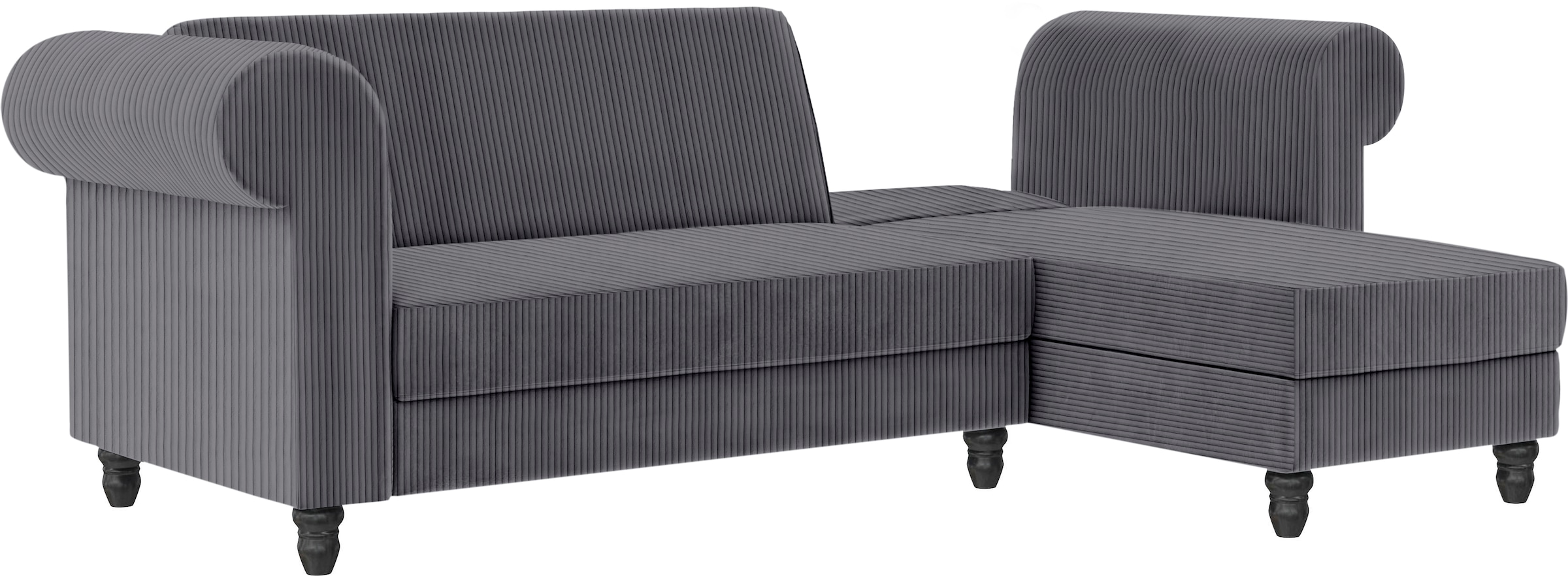 Dorel Home Canapé d'angle »Felix II, L-Form, Schlafsofa 241cm (Liegefl. 108/195 cm),« verstellb. Rückenlehne, Recamiere wechselbar, Cord