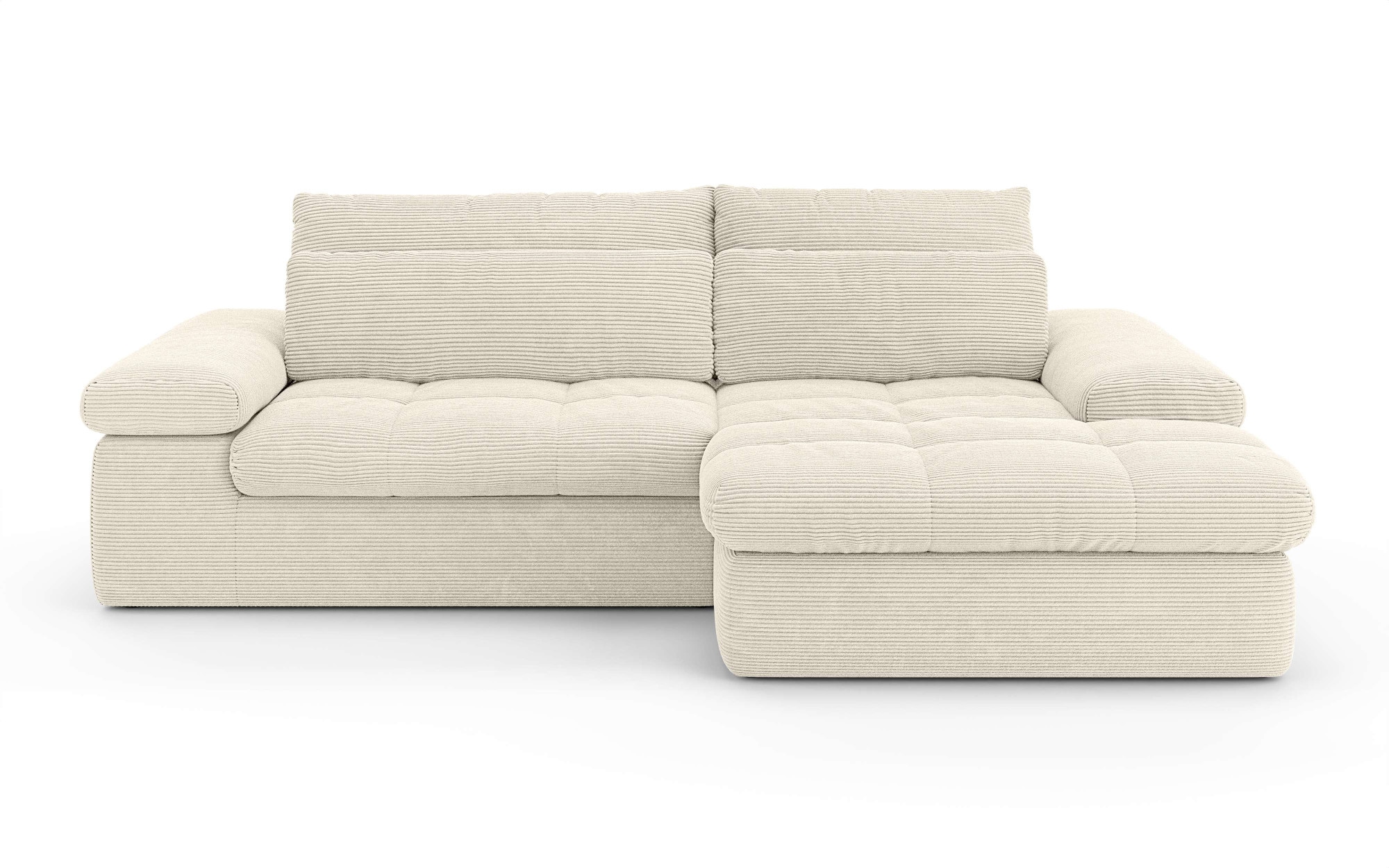 Home affaire Canapé d'angle »ALVERIE mit Recamiere, moderne Steppung, Masse: B/T/H 274/203/106 cm« L-Form mit Wellenunterfederung, mit 4 Rückenkissen, pflegeleicht Stoff