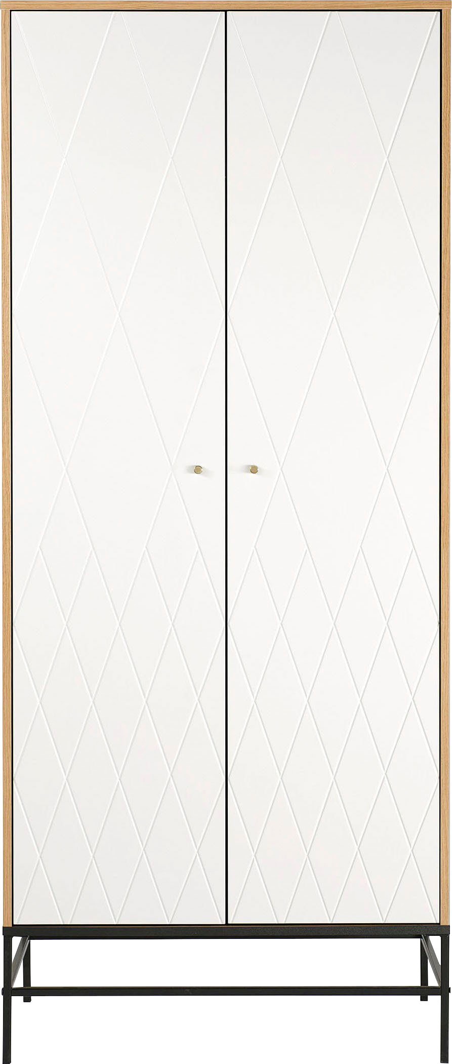 andas Armoires à vêtements »MIA« Fräsungen in den Fronten, goldene Griffe, Breite 80 cm, FSC®