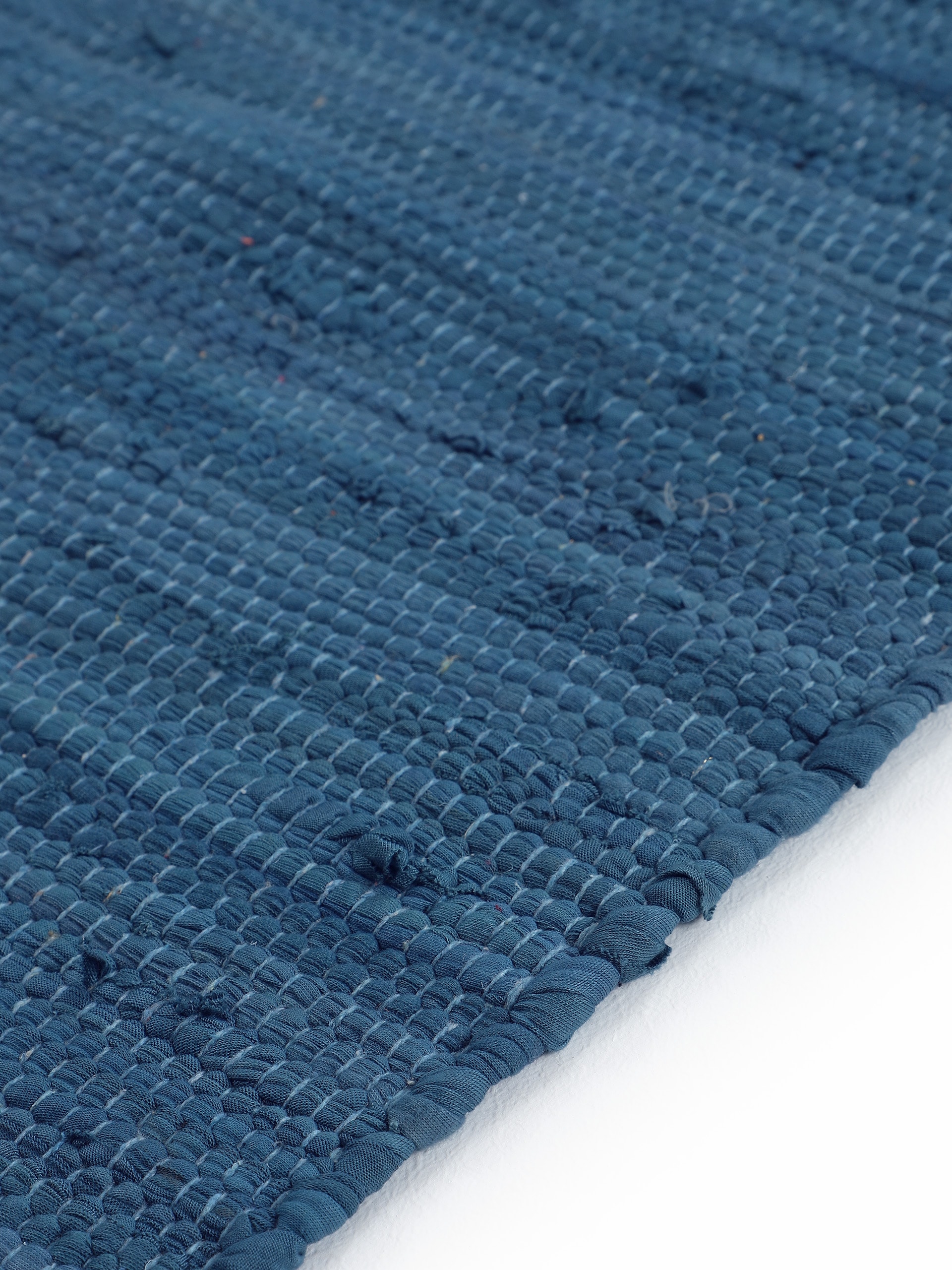 carpetfine Teppich »Kelim Chindi uni , auch als Läufer« rechteckig 5 mm Höhe Wendeteppich, reine Baumwolle, handgewebt, Uni-Farben, mit Fransen