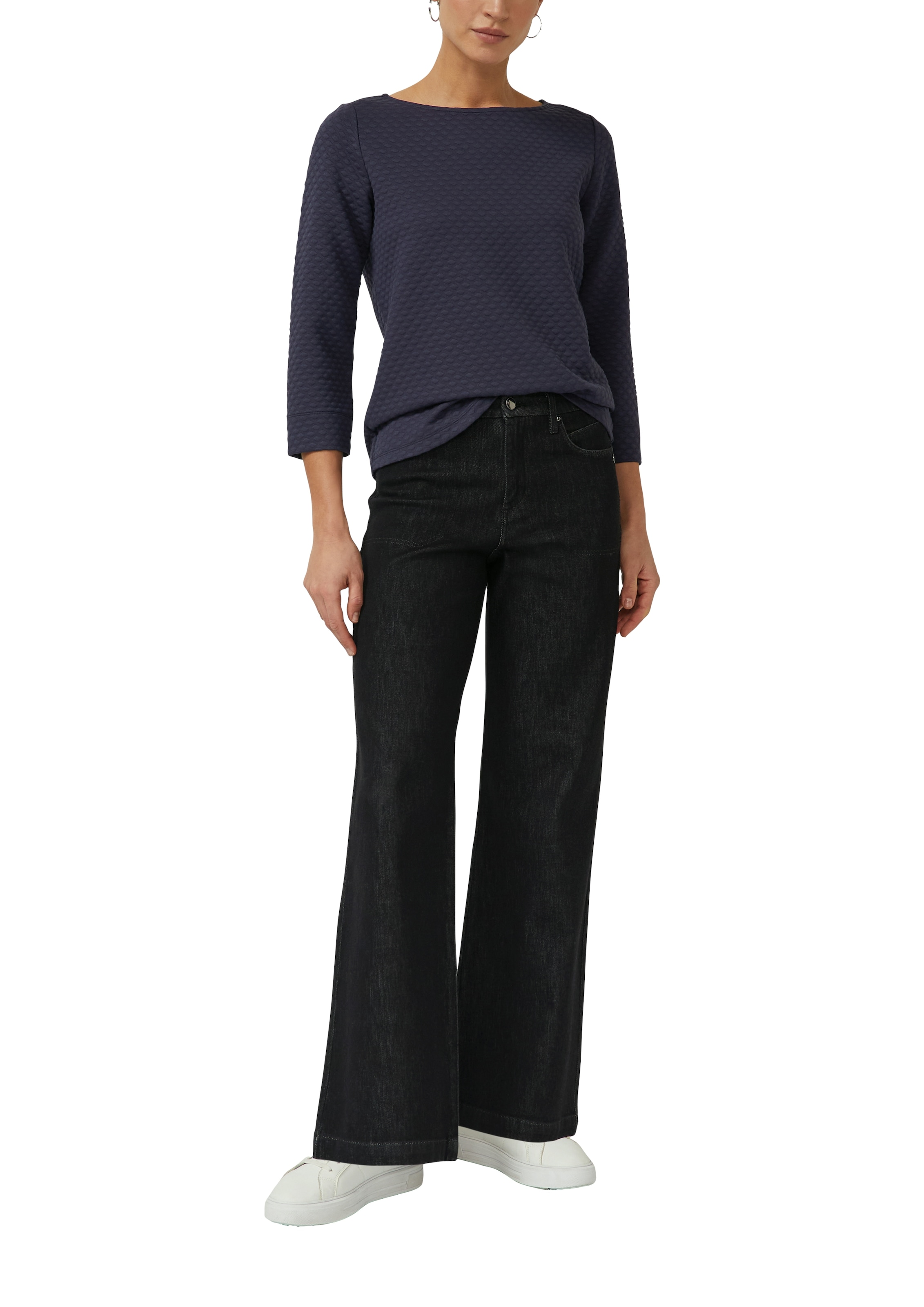 s.Oliver BLACK LABEL Sweat-shirt , coupe Relaxed Fit avec encolure bateau
