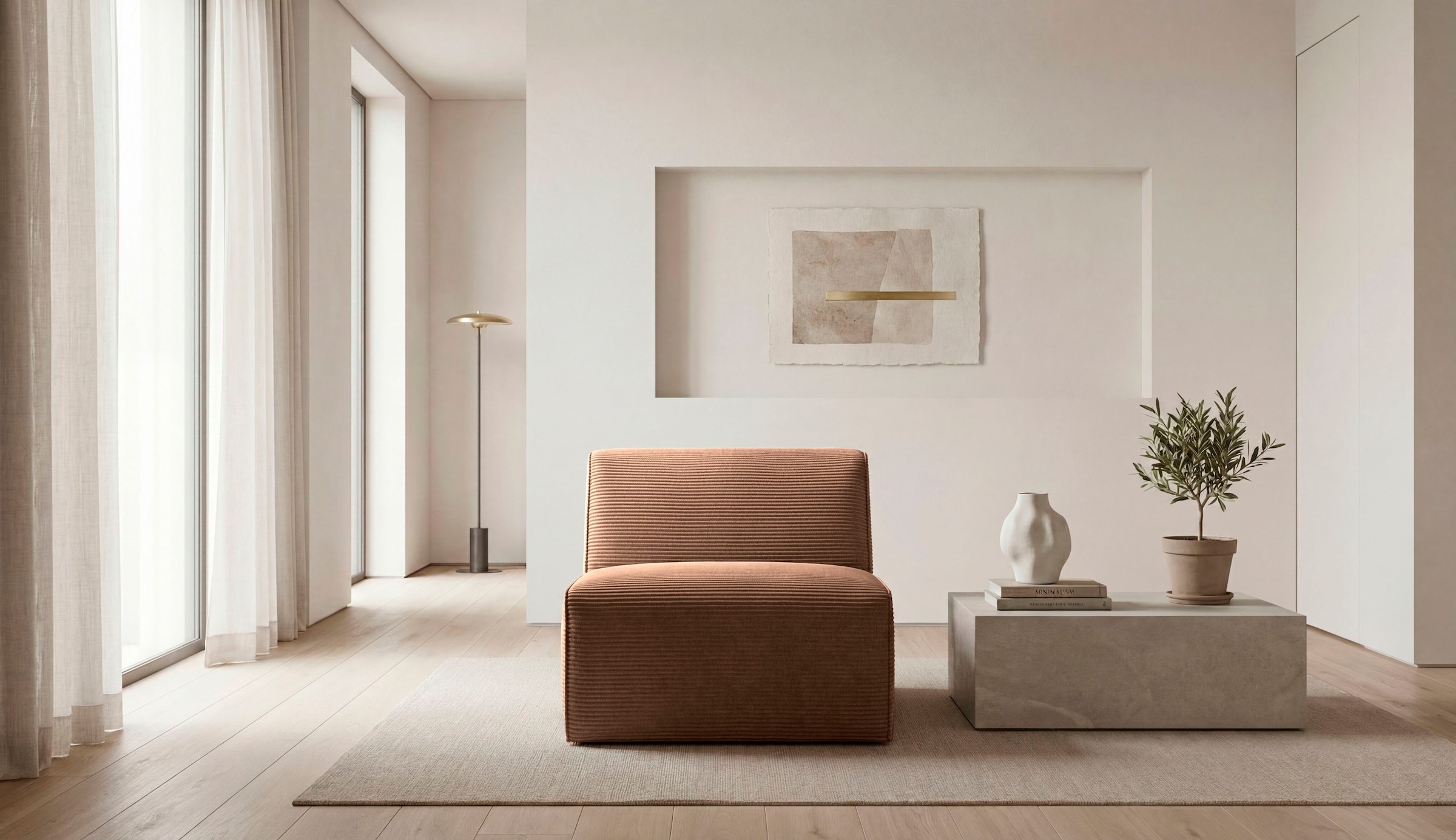 GOODproduct Élément de canapé »Clayton Breite 76 cm« in einem trendigen Cord-Bezug
