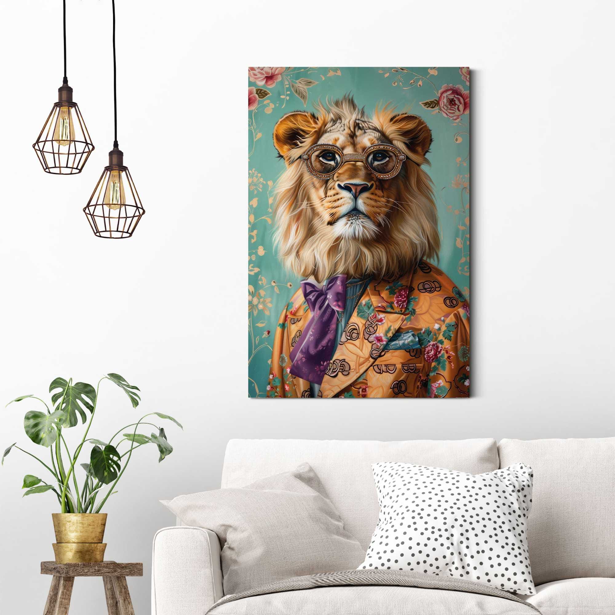 Reinders! Deco-Panel »Gekleideter Tiger« Wohnzimmer - Mehrfarbig - MDF - Tiere - 60x90 cm
