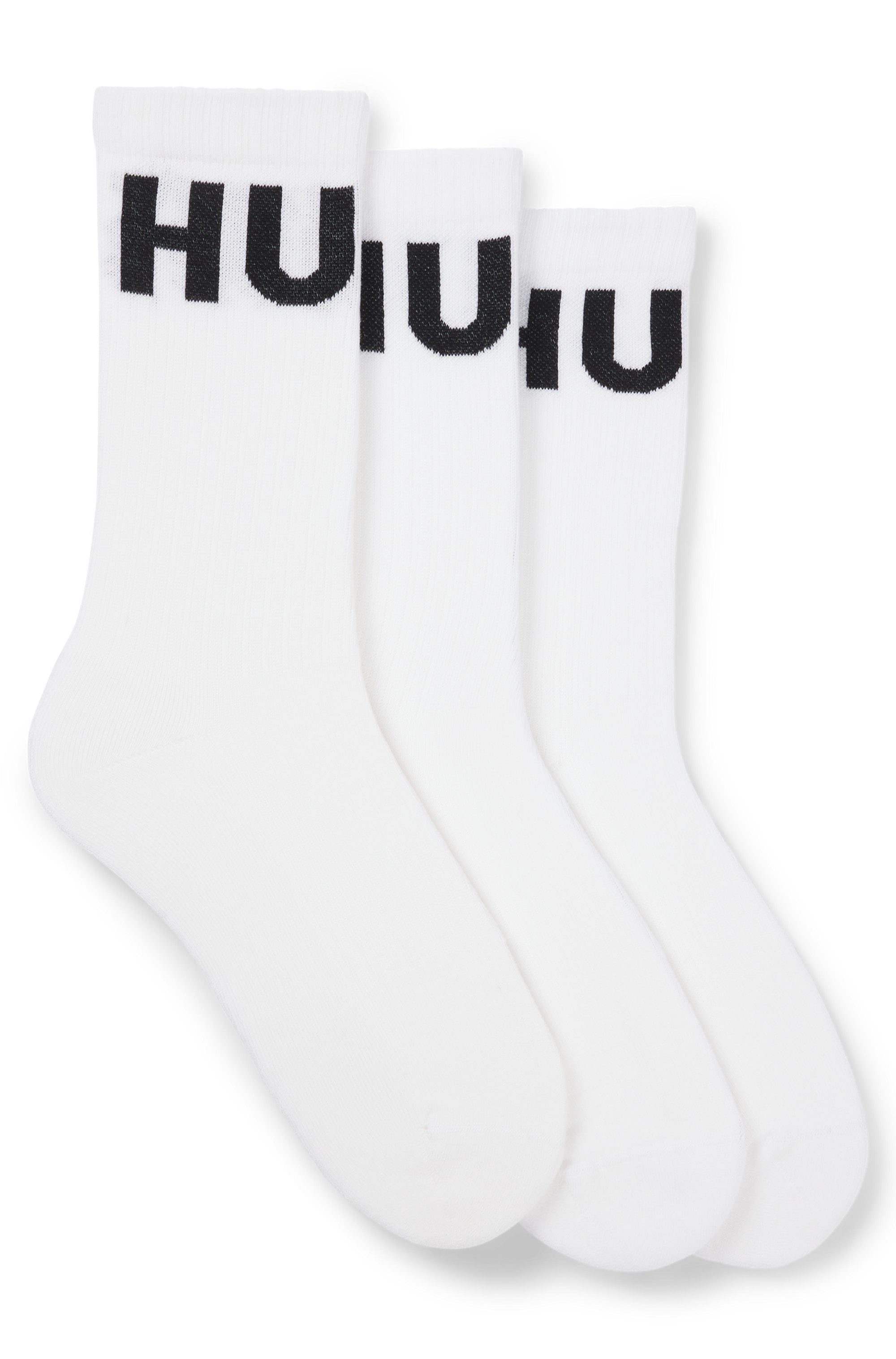 HUGO Underwear Chaussettes de loisirs »3P QS ICONIC CC 1« Packung, 3er, 3 Couple tlg. mit HUGO Logostickerei in Kontrastfarbe