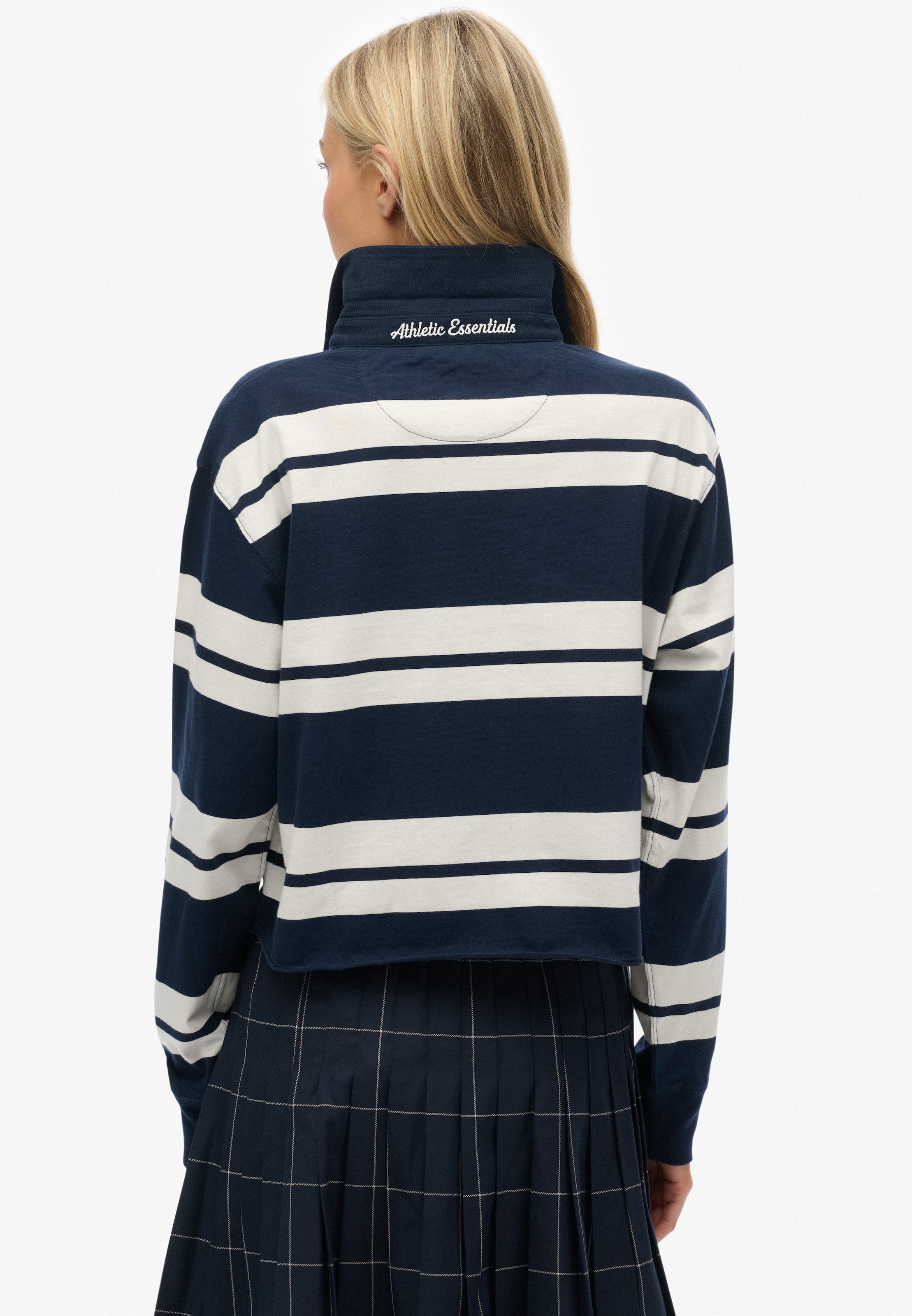 Superdry Polo à manches longues »ATH ESS CROPPED STRIPE RUGBY« Packung, 2