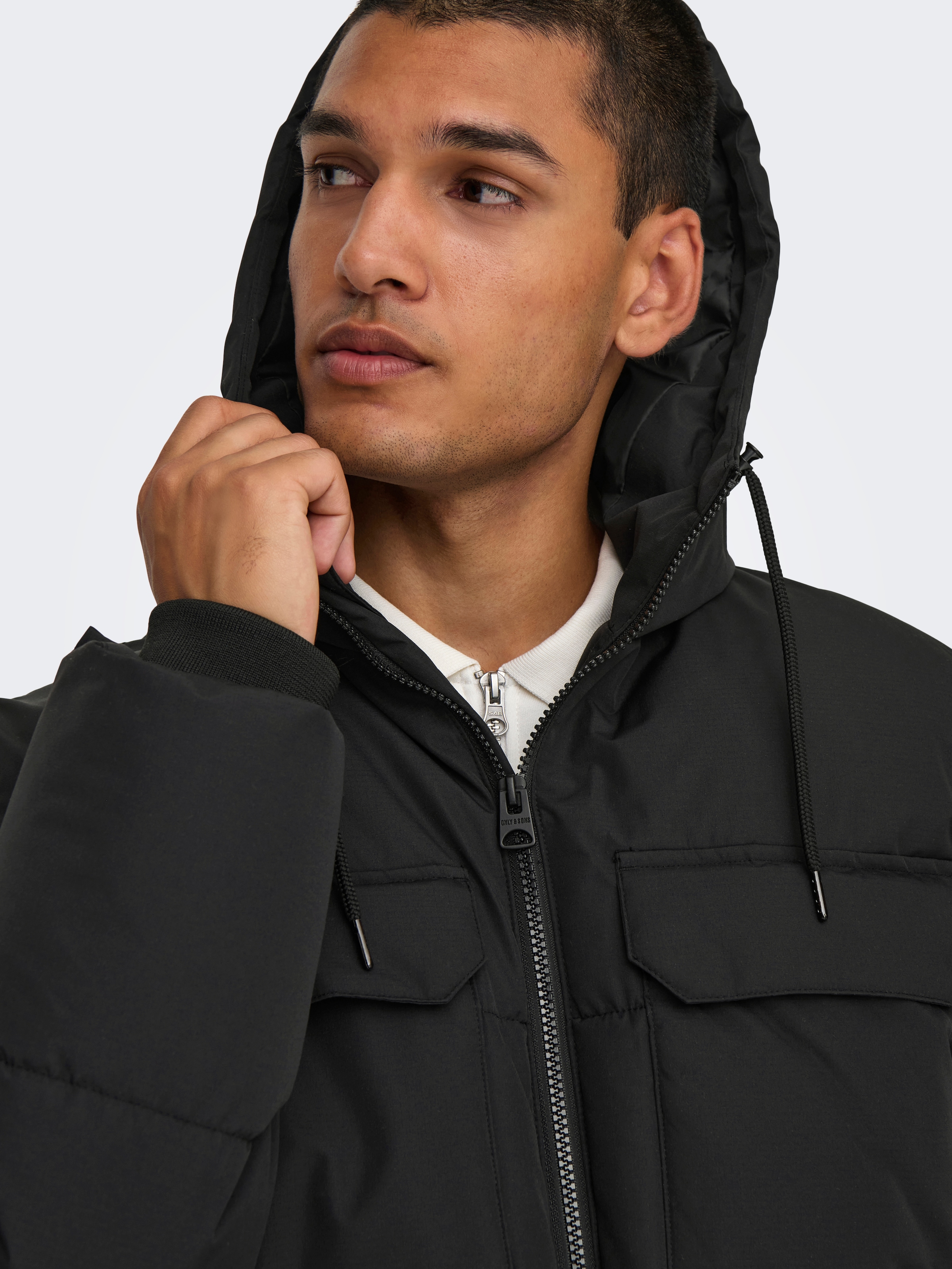 ONLY & SONS Steppjacke »ONSELIJAH PCKT. HOOD JACKET OTW NOOS« mit Kapuze