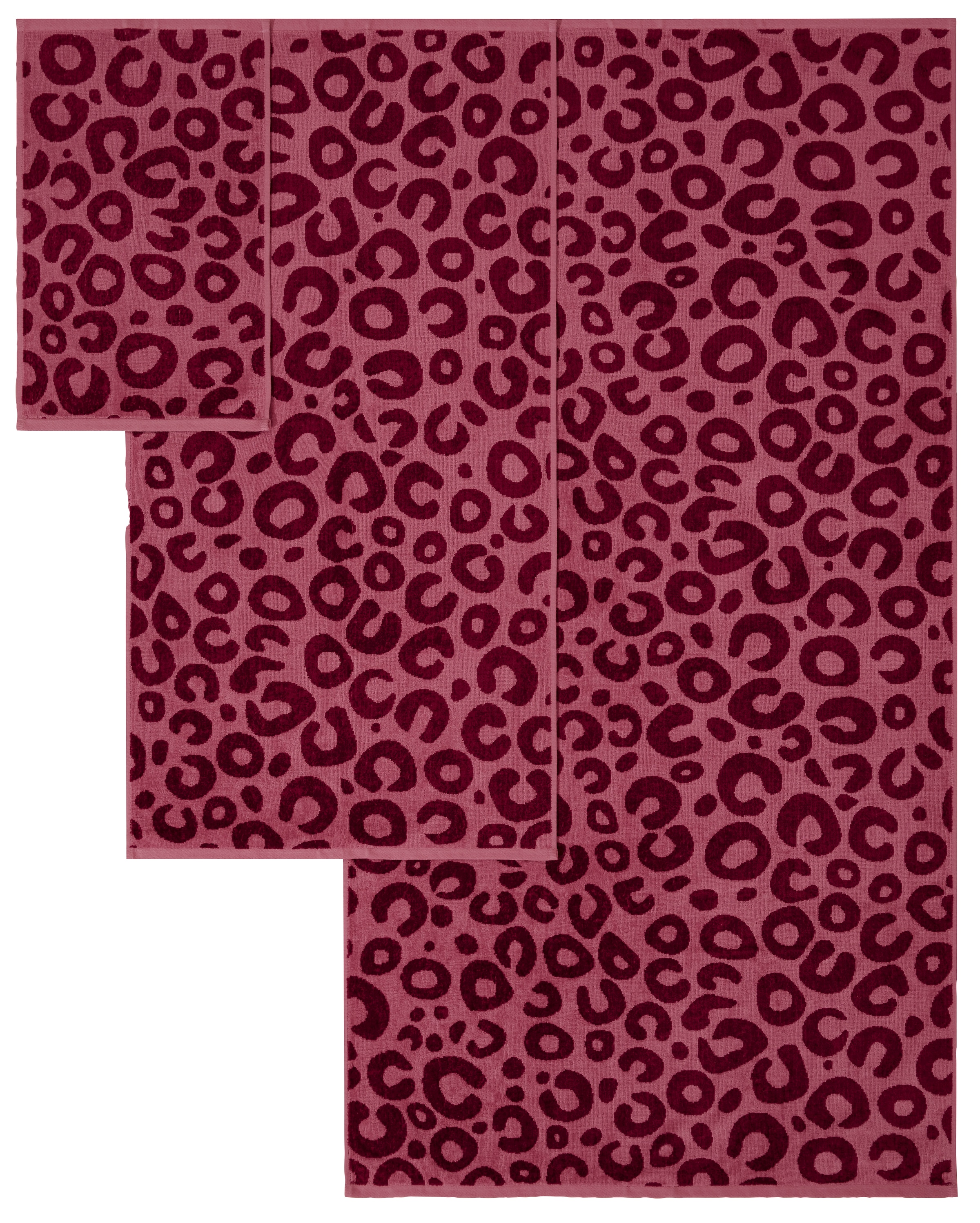 my home Set de serviettes »Anna Leopardmuster, 8-tlg Handtuch-Set, 100% Baumwolle« Set 8 Velours en frottier Duschtücher, Handtücher und Gästetücher, weich, saugstark, modern, Leo