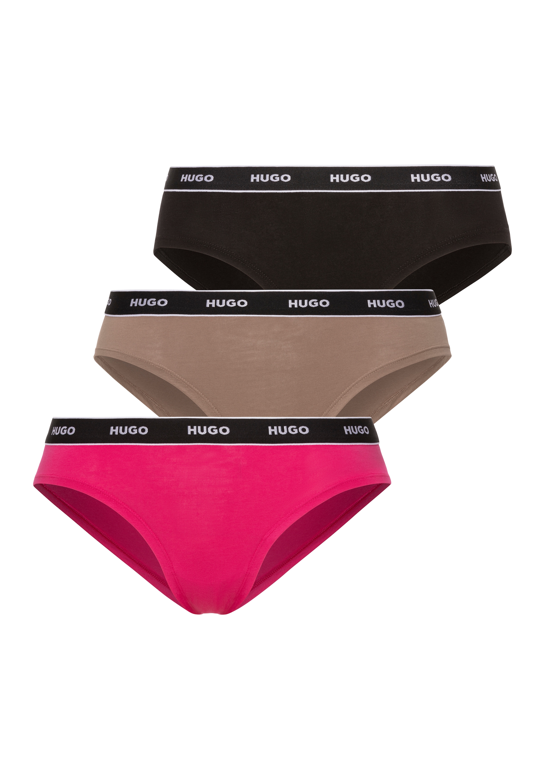 HUGO Underwear Slip »TRIPLET BRIEF STRIPE« Packung, 3er-Pack, 3 cuis mit kontrastfarbenem Logobund