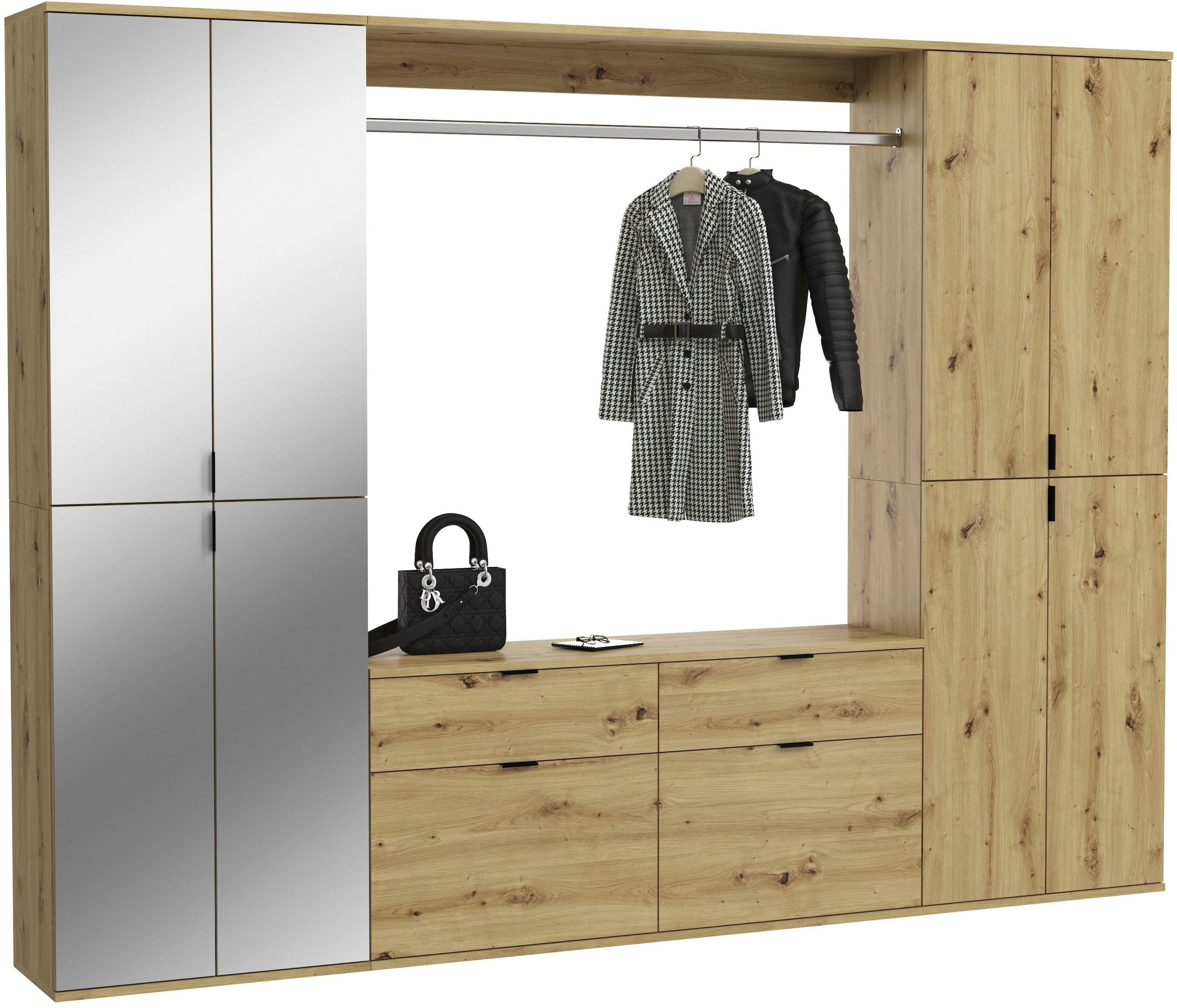 INOSIGN Garderoben-Set »Trondheim, Breite 243 cm, 5-teilig, bestehend aus:« Set, 4 Stk. tlg.