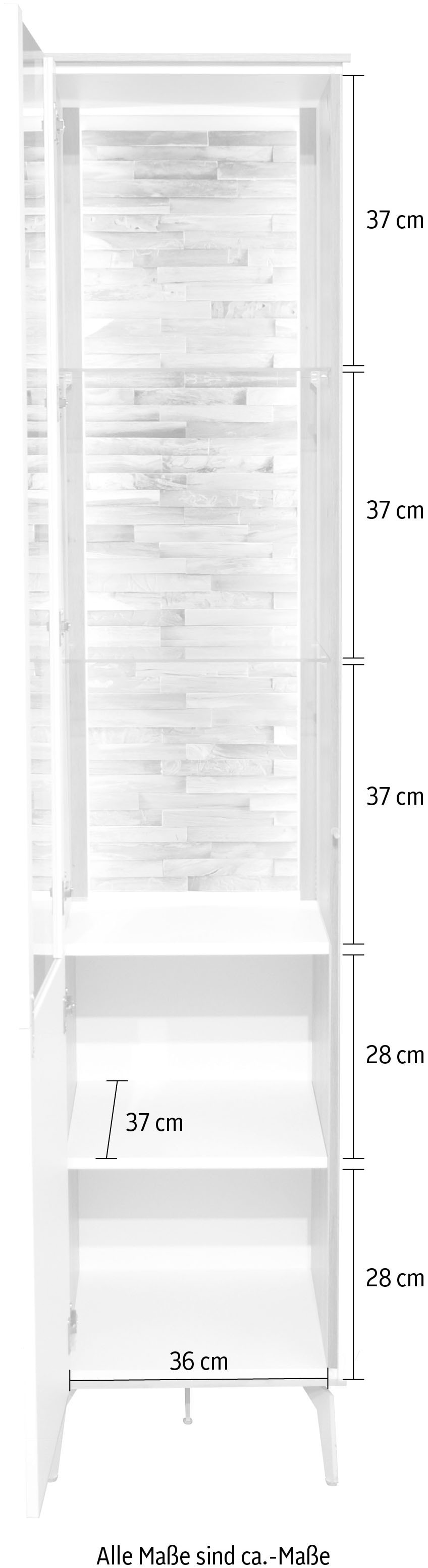 Mäusbacher Standvitrine »Faro« Faro Standvitrine B 43 cm, inkl. Beleuchtung, Push to open, Metallfüsse