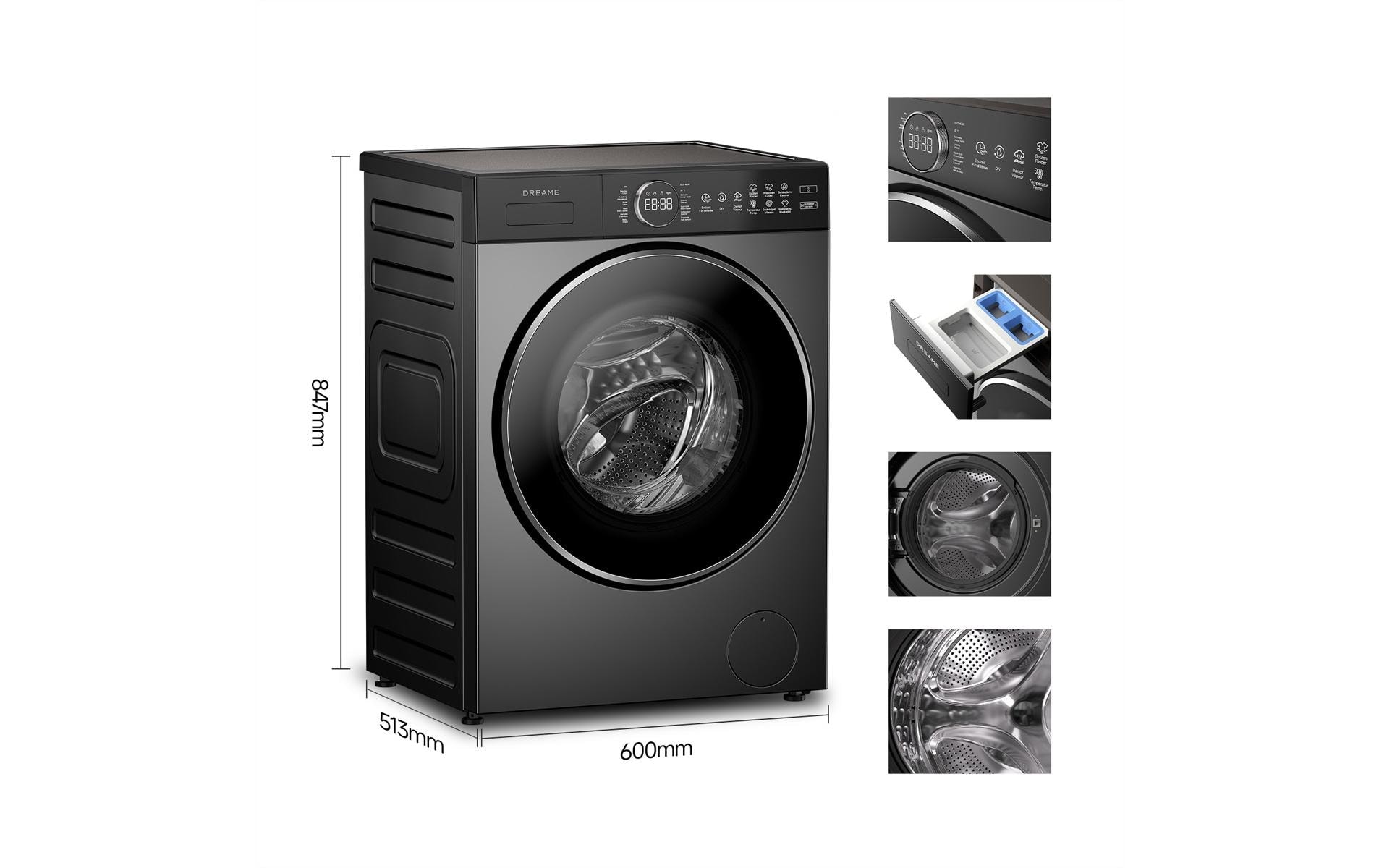 Dreame Waschmaschine »DWF09M70DAEU« 9 kg 1400 U/min Automatikpflege, Hygieneprogramm, Inverter-Motor