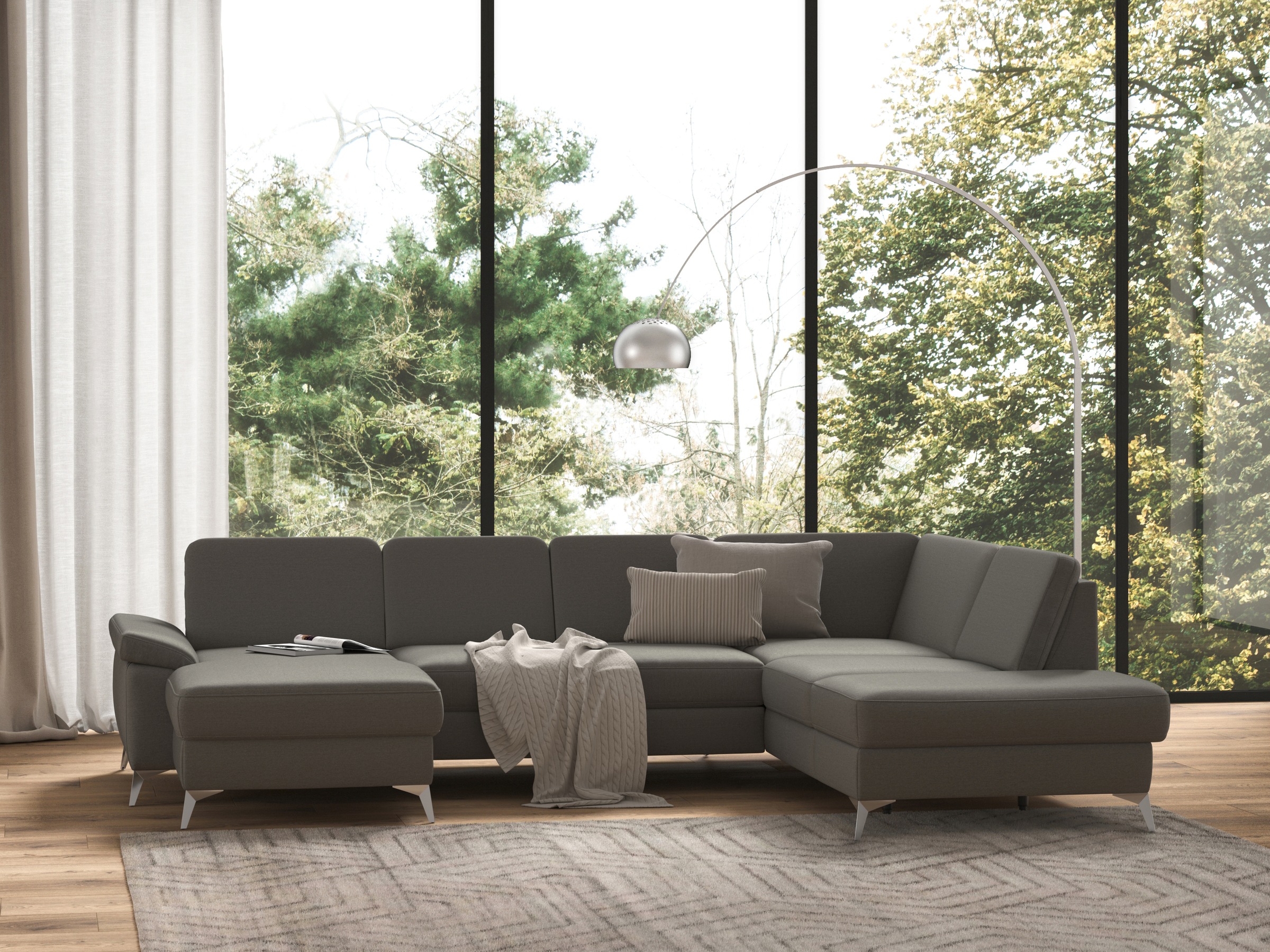 sit&more Paysage de salon »Padua U-Form« inklusive Sitztiefenverstellung, Armteilfunktion und Federkern