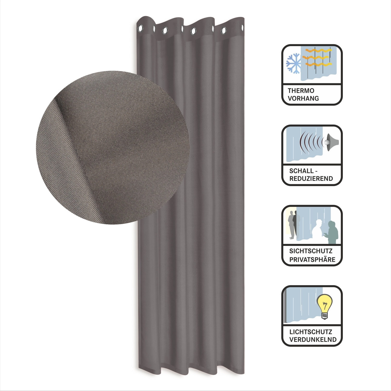 Gerster Vorhang »Ilia« Ösen 1 Stk. tlg. HxB: 235x140, klasischer Uni Ösenschal