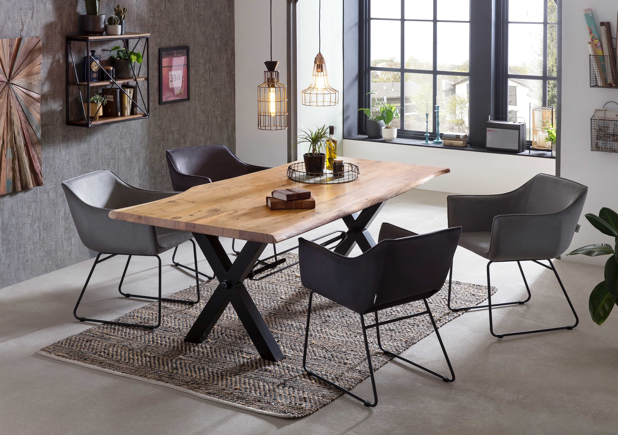 SIT Plateau de table »Manavgat aus massiver Akazie mit natürlicher Baumkante« 1 cuis tlg. Plateau en bois d'acacia de 56 mm d'épaisseur avec chant naturel comme sur l'arbre