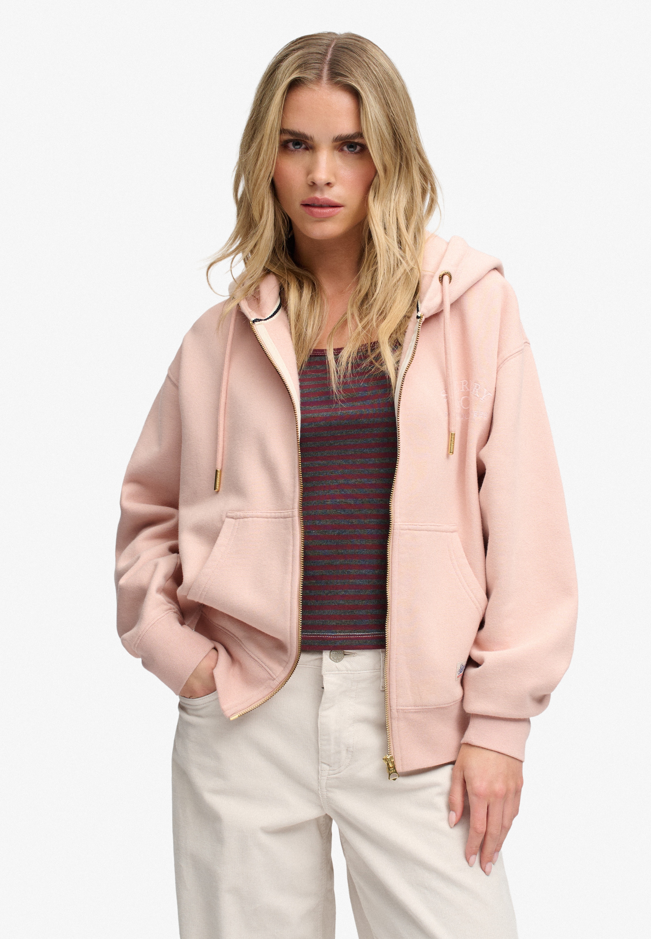 Superdry Sweat à capuche »LUXE CASUAL ZIPHOOD« mélange coton, coupe décontractée