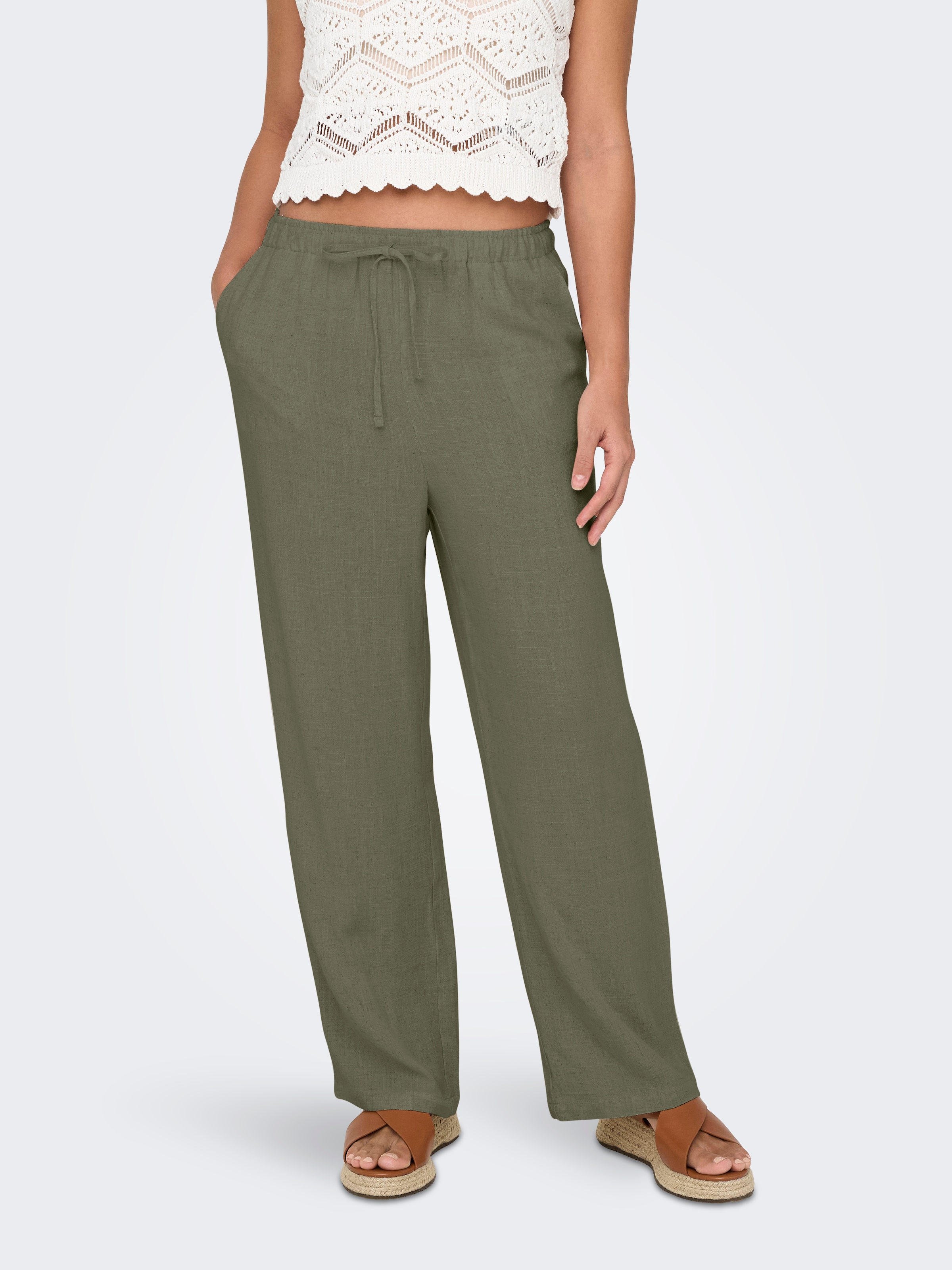 ONLY Schlupfhose »ONLSIESTA MW PULL-UP LINEN BL PNT NOOS«  Viskosemischung