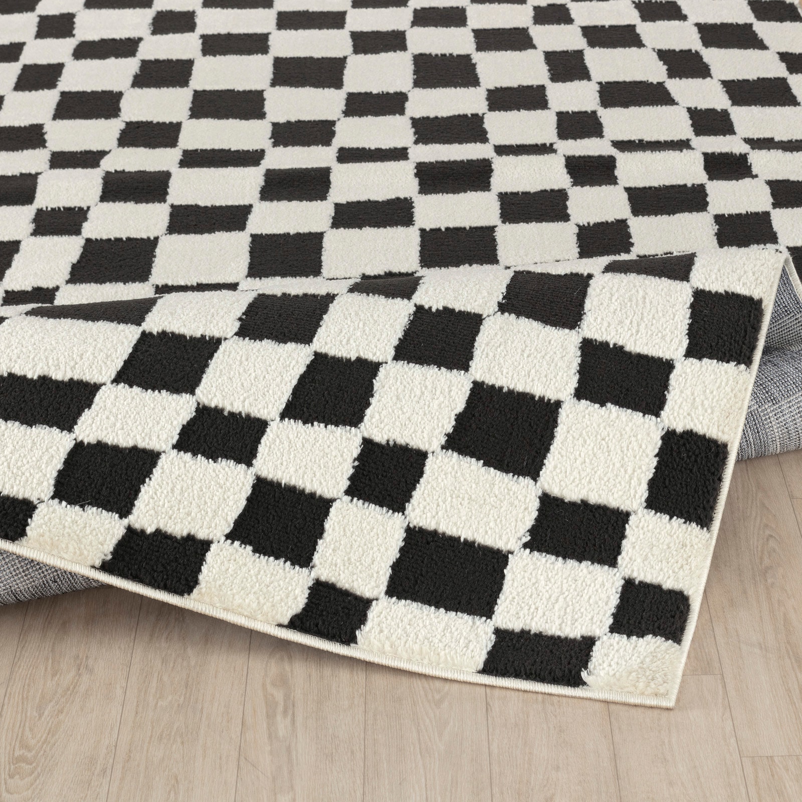 Livabliss Tapis »GIJON« Rectangulaire 14 mm Höhe Skandinavischer Teppich mit Karomuster, Kurzflor Wohnzimmerteppich