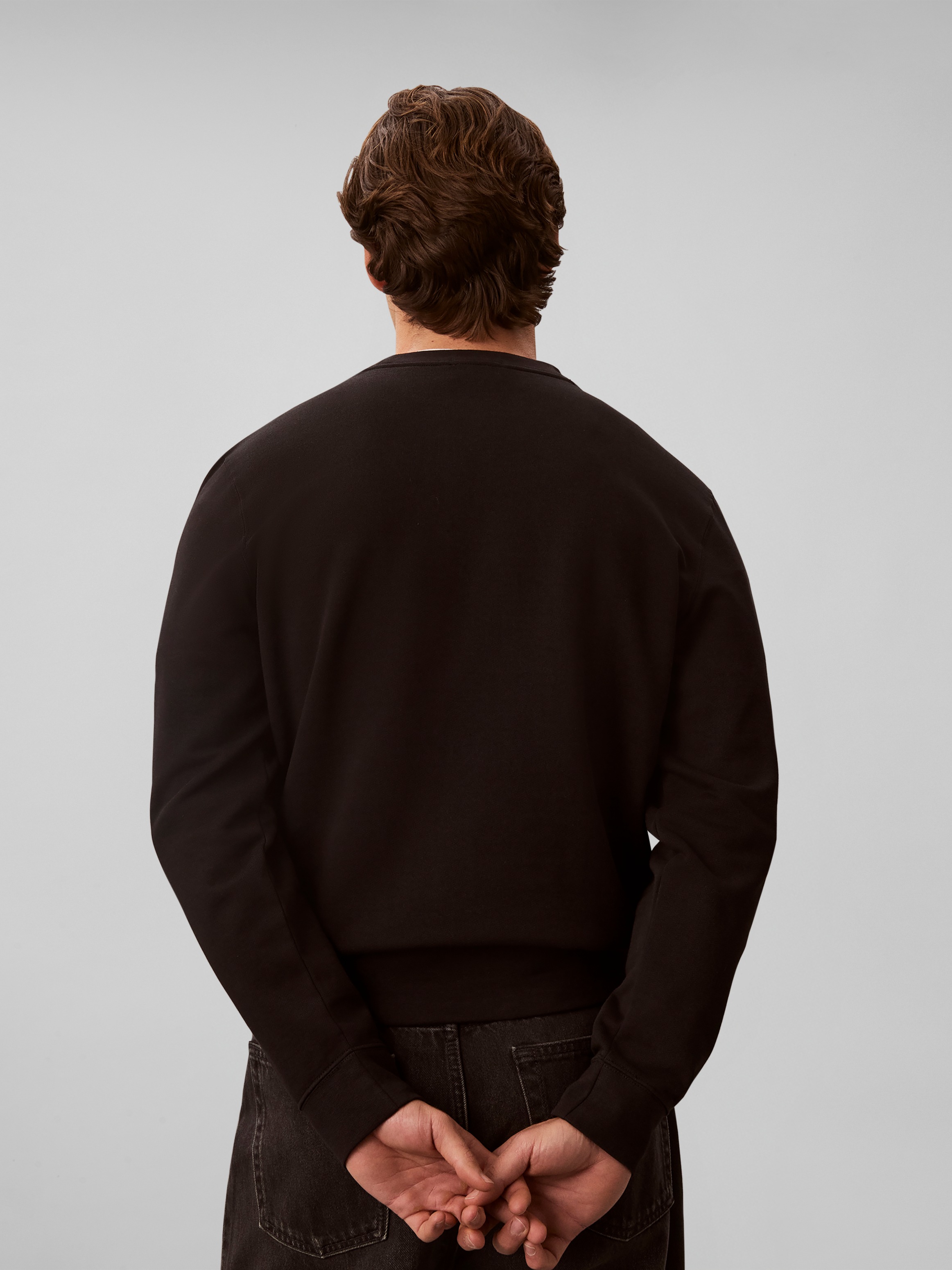 Calvin Klein Jeans Sweatshirt , Rundhalsausschnitt, Brustdruck, reine Baumwolle

