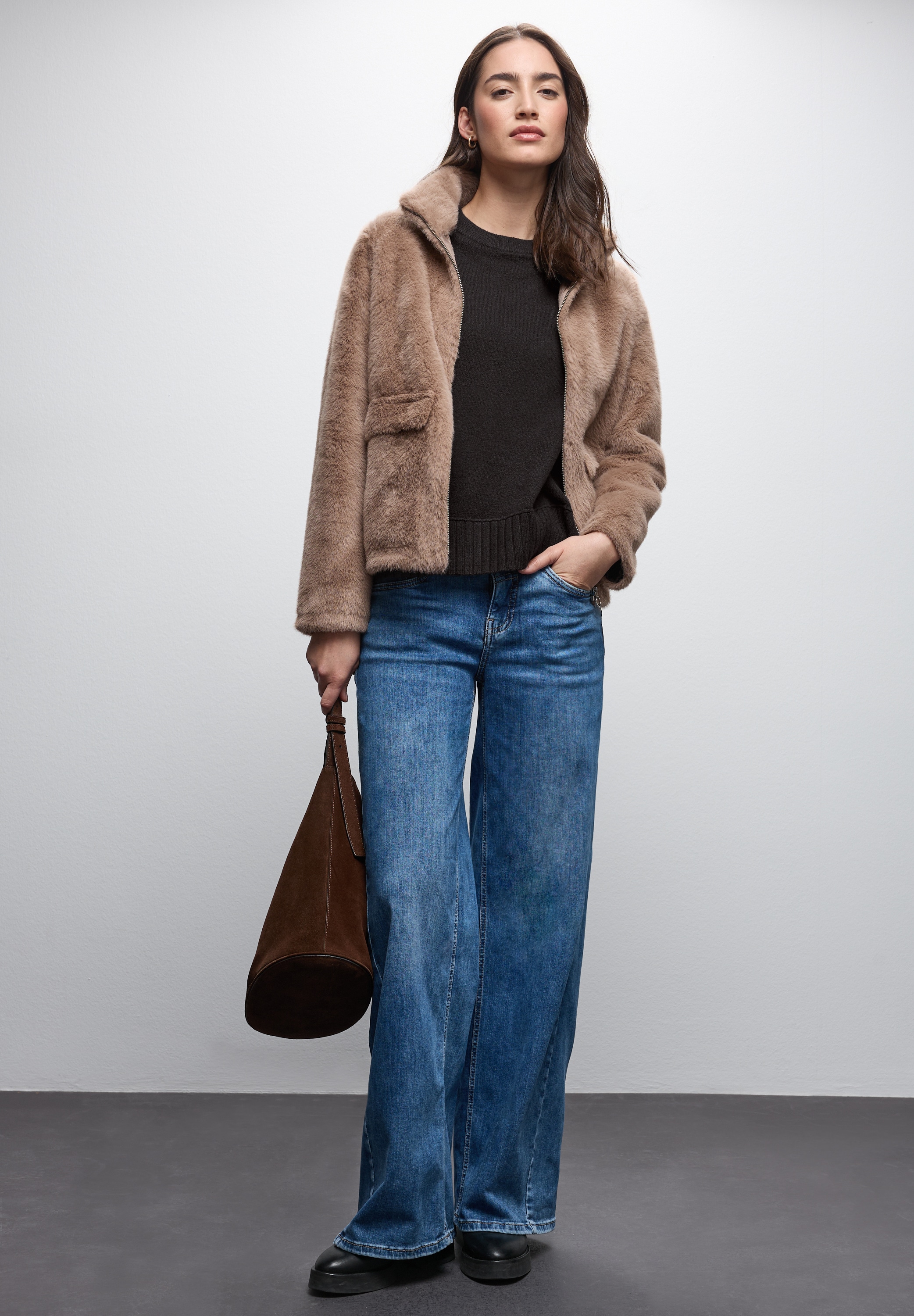 STREET ONE Pull à col rond , mit Rippbündchen
