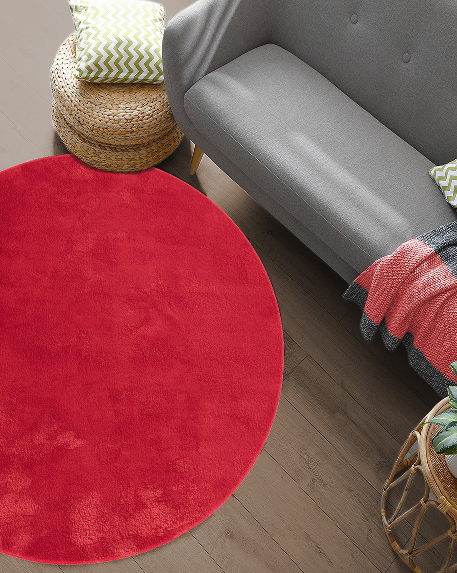 the carpet Teppich »Relax round« rund 16 mm Höhe waschbarer Wohnzimmer Teppich modern rutschfest