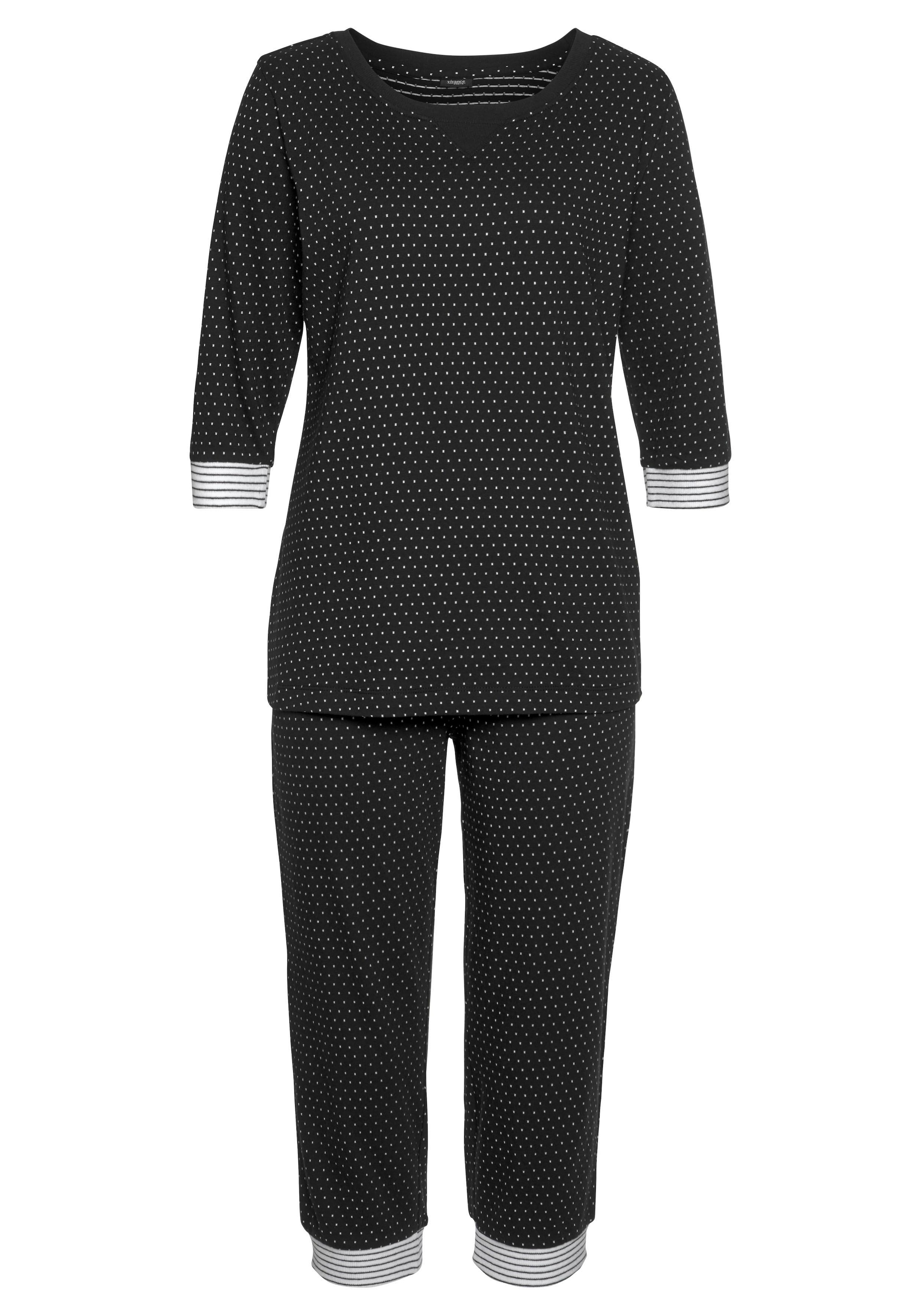 Vivance Dreams Capri-Pyjama 2 tlg. mit Pünktchen- und Streifenmuster