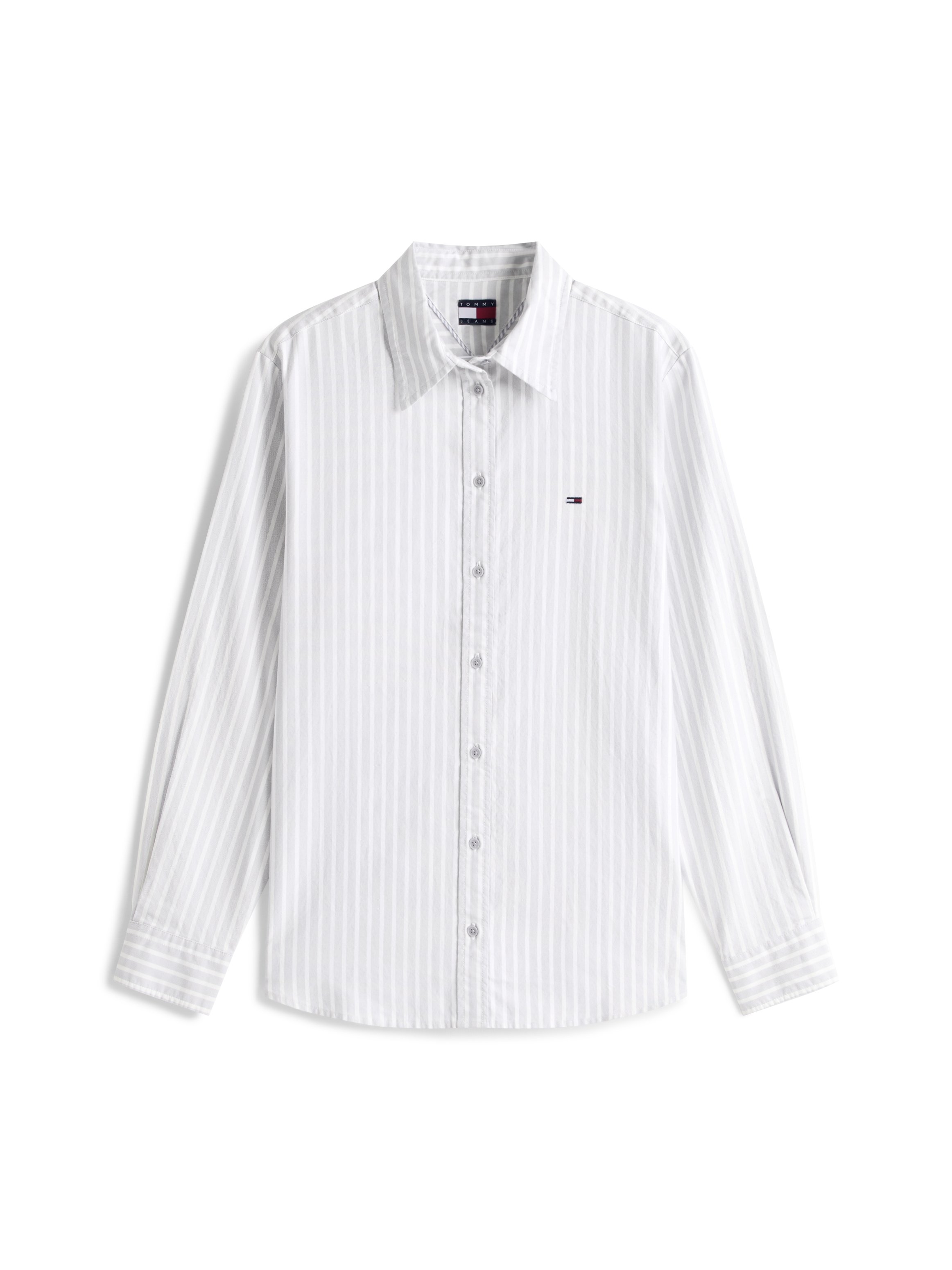 Tommy Jeans Blouse chemise »TJW REG OXFORD SHIRT« mit Logostickerei, abgerundeter Saum