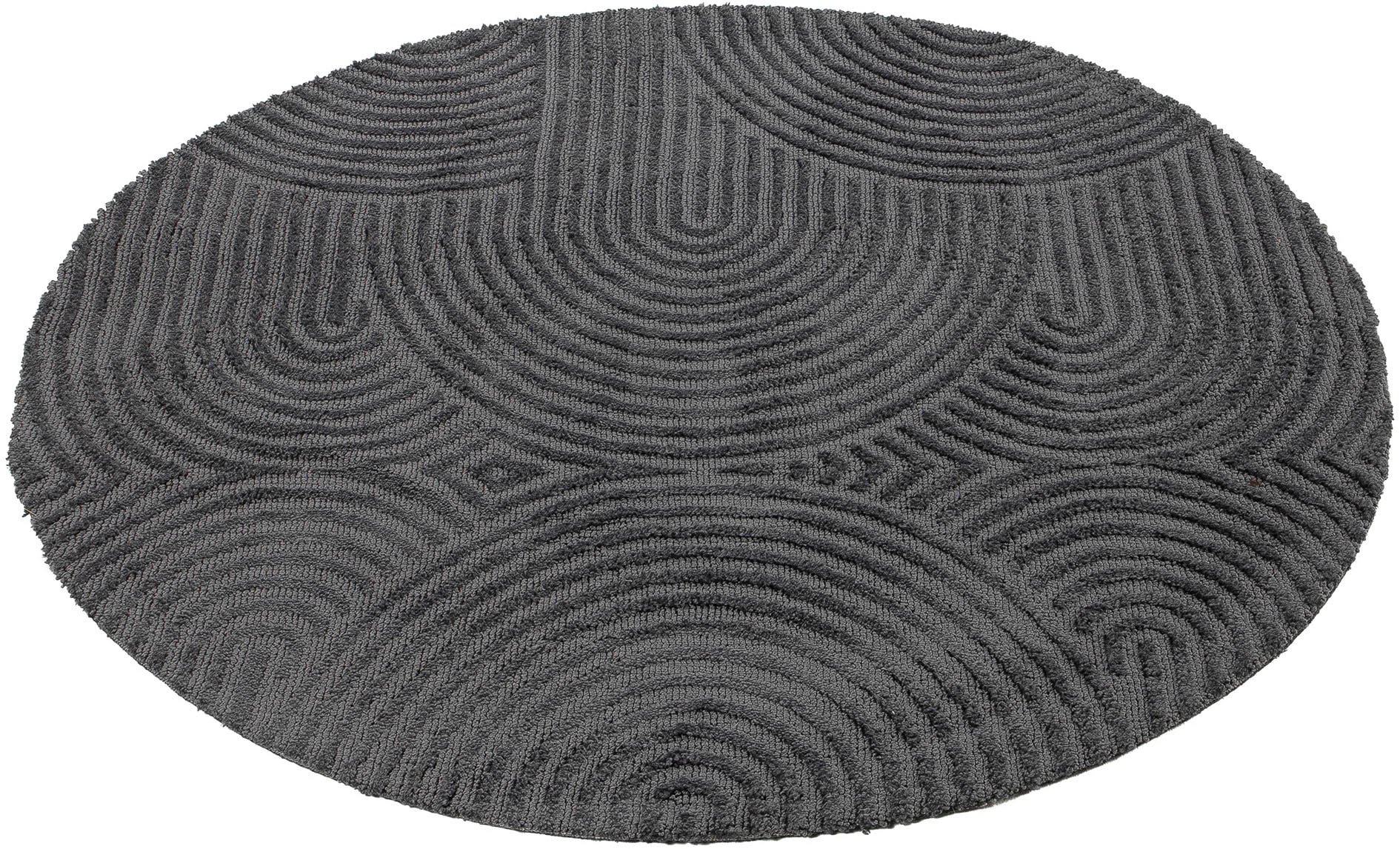 carpetfine Tapis »Holly Zen 1« Rond 12 mm Höhe Hoch-Tief-Effekt, geometrisch, Zeitloses Design, dekoratives Highlight