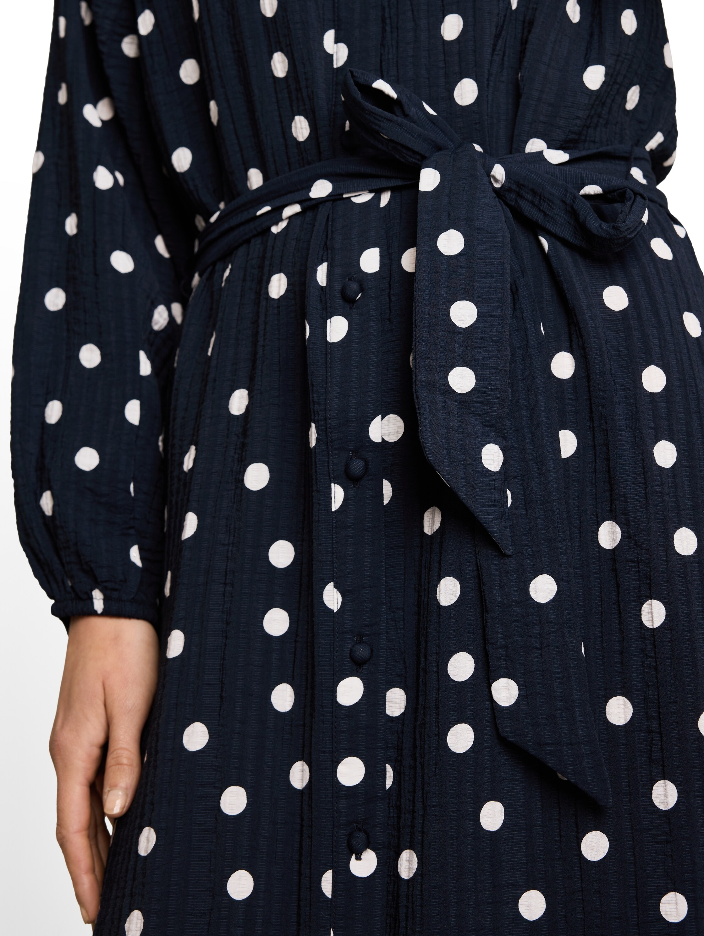 TOM TAILOR Robe midi Sans poches robe d'été à manches longues avec pois