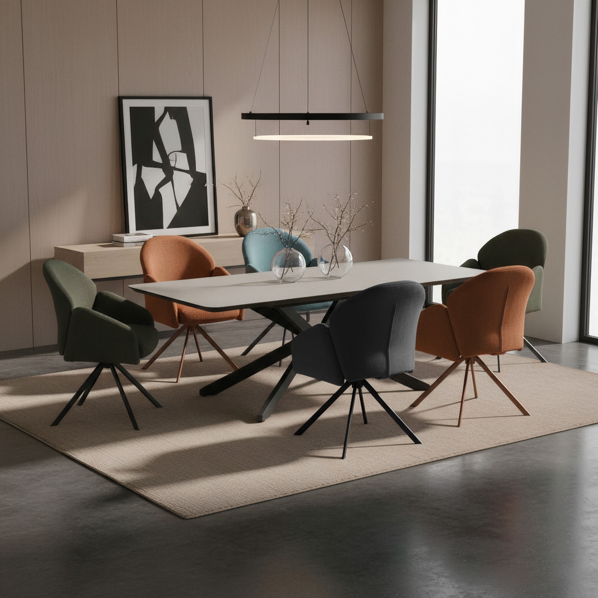 HELA Chaise avec accoudoirs »HOLLY« (Set) 1 cuis360° drehbar, Armlehnen, Gestell angepasst, Swing Back Komfortrücken