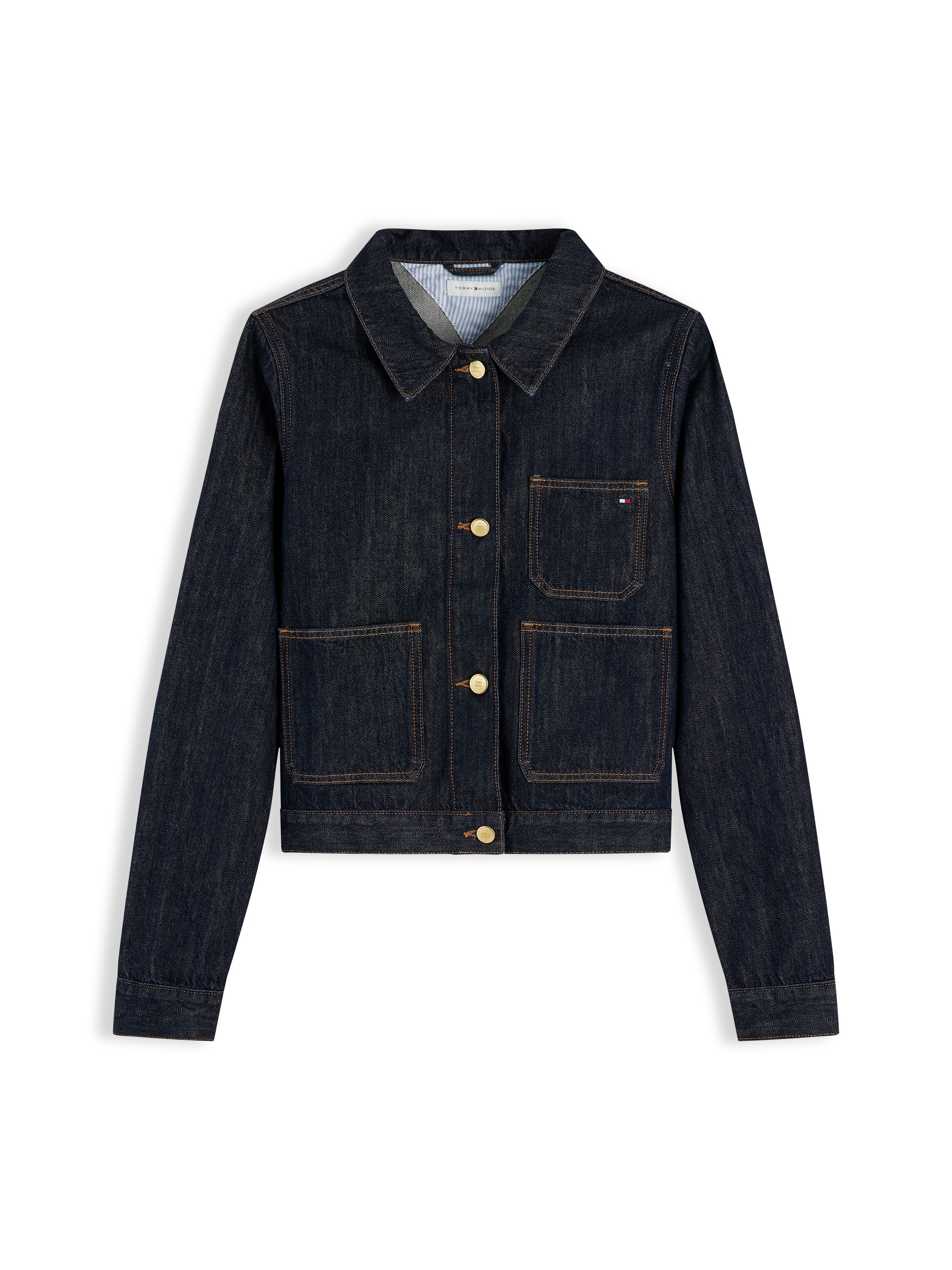 Tommy Hilfiger Veste en jean »LADY JACKET RINSE« ohne Kapuze mit praktischen Taschen, aus Baumwolle