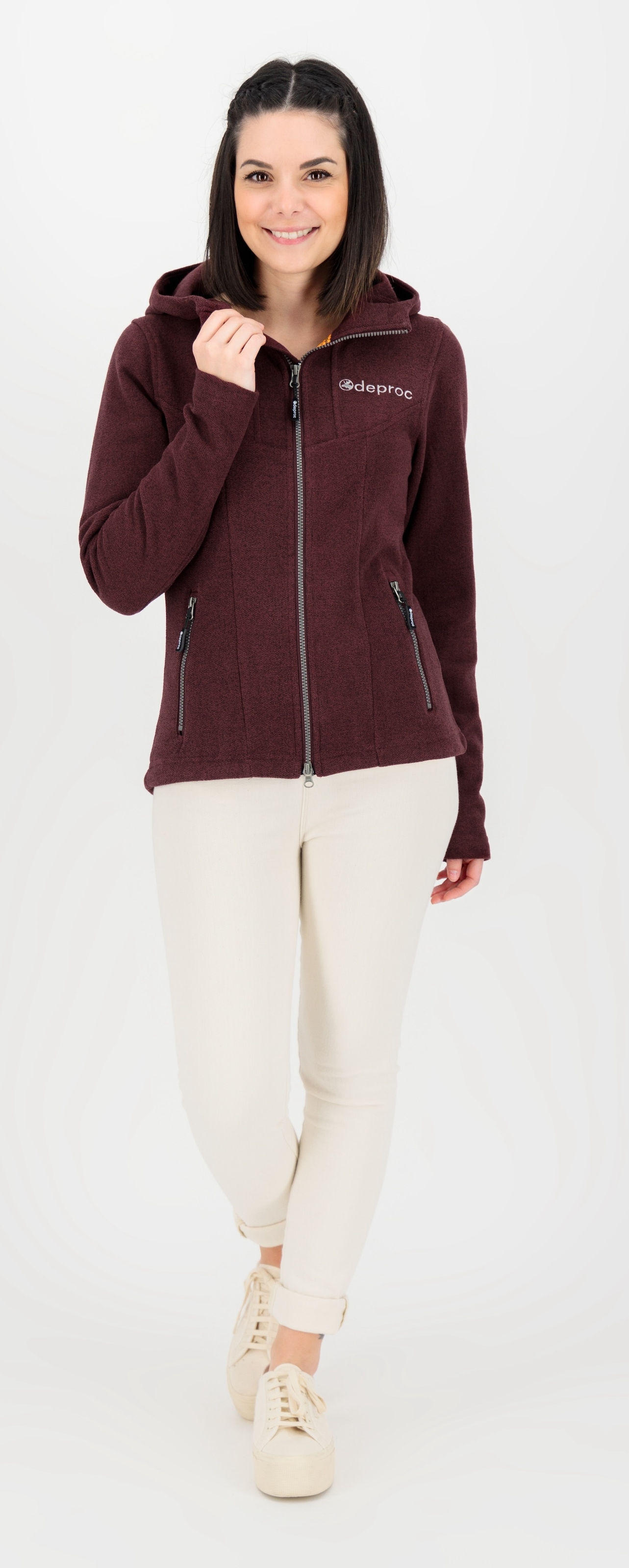 DEPROC Active Strickfleecejacke »GLORY MAY« mit 2-Wege-Reissverschluss