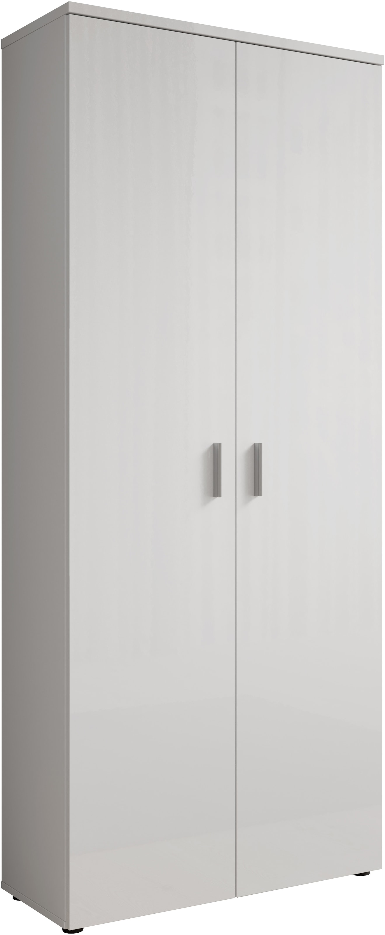 HBZ Schuhschrank »Lincoln weiss Glanz, BxHxT 80x190x35 cm« 1 Stk. tlg. Schuhschrank mit 2 Türen, 9 Einlegeböden, 2 feste Böden