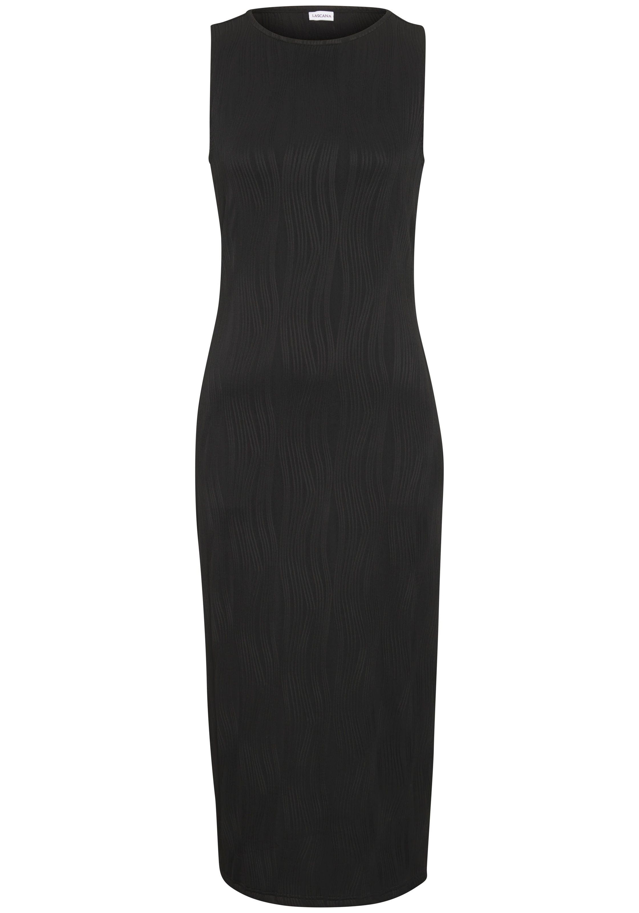 LASCANA Robe midi mit Strukturmuster, enges Kleid, figurbetont