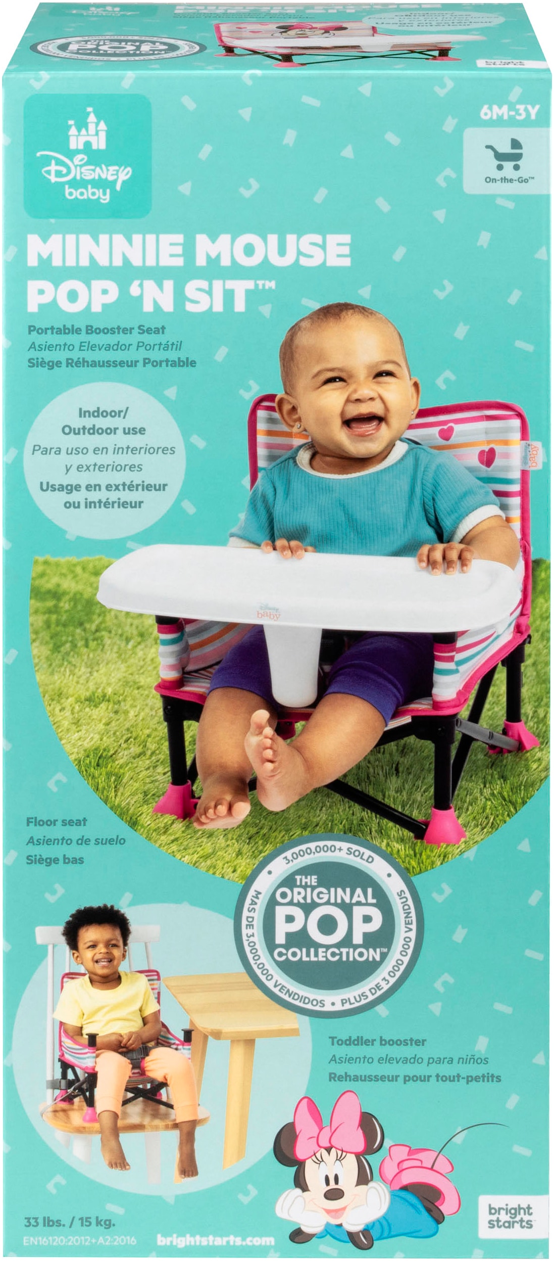 Bright Starts Siège de table »MINNIE MOUSE Pop ‘N Sit™ Portable Booster Seat«