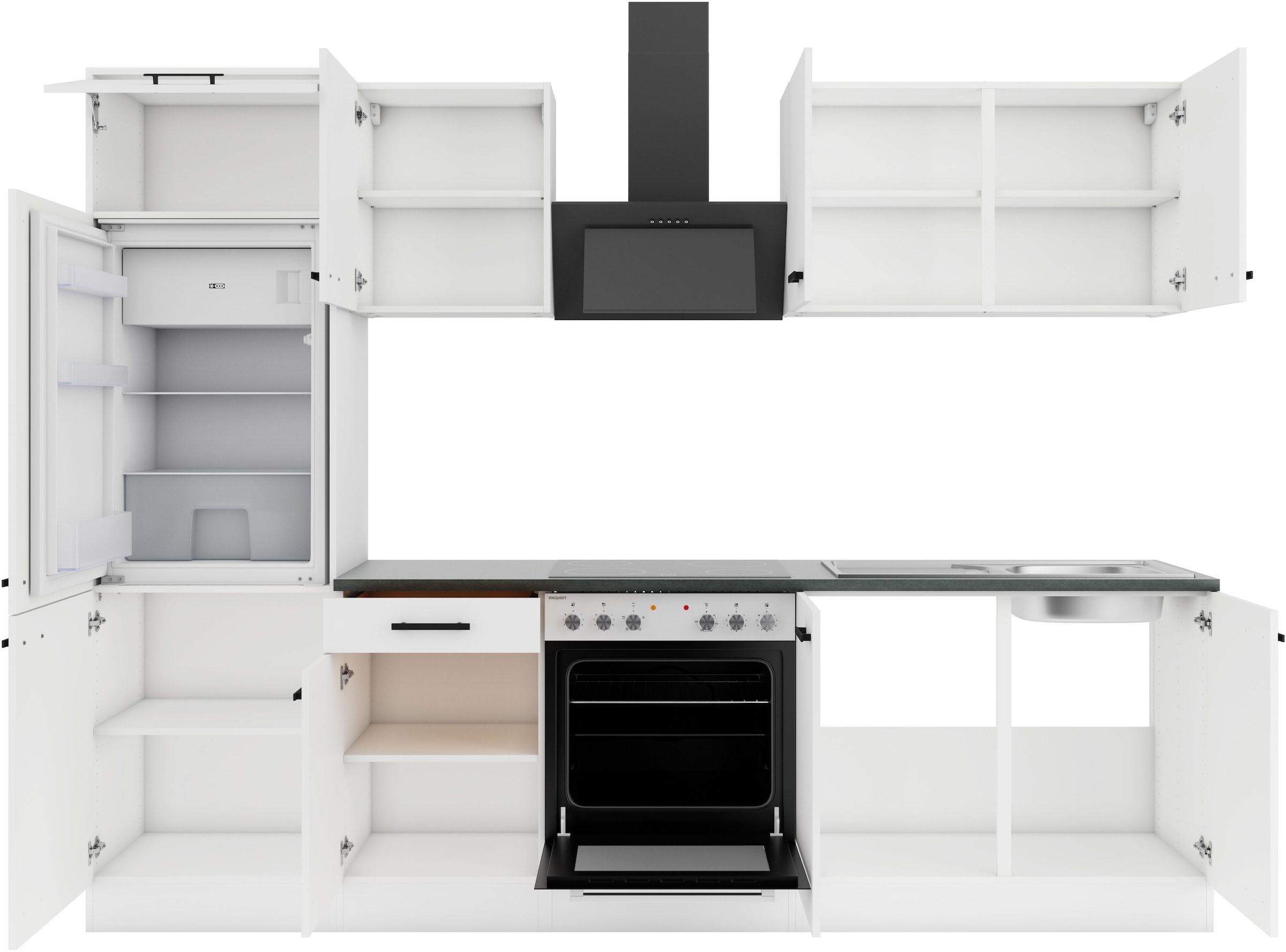 OPTIFIT Kitchenette »Palma« Breite 270 cm, wahlweise mit E-Geräten, seitenverkehrt stellbar