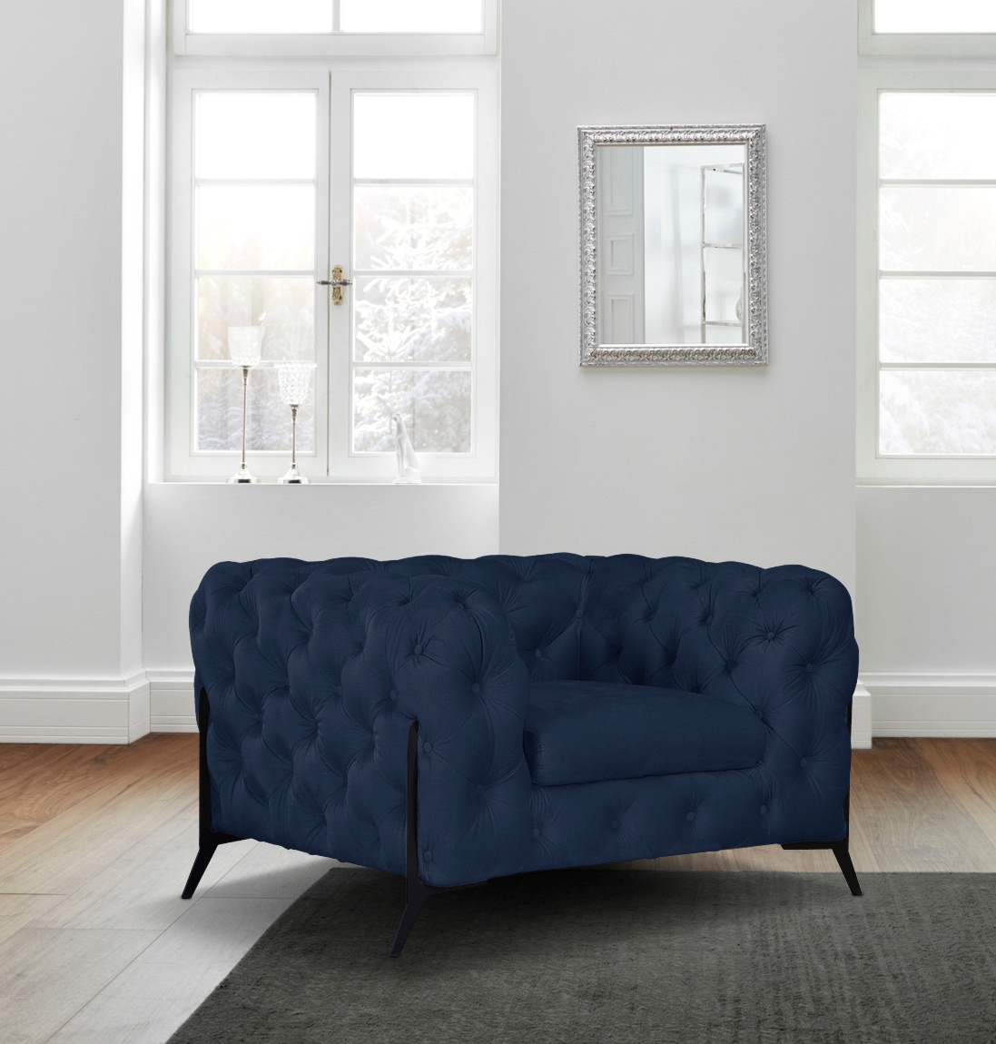 Leonique Chesterfield-Sessel »Amaury Sessel« aufwändige Knopfheftung, moderne Chesterfield Optik, Fussfarbe wählbar