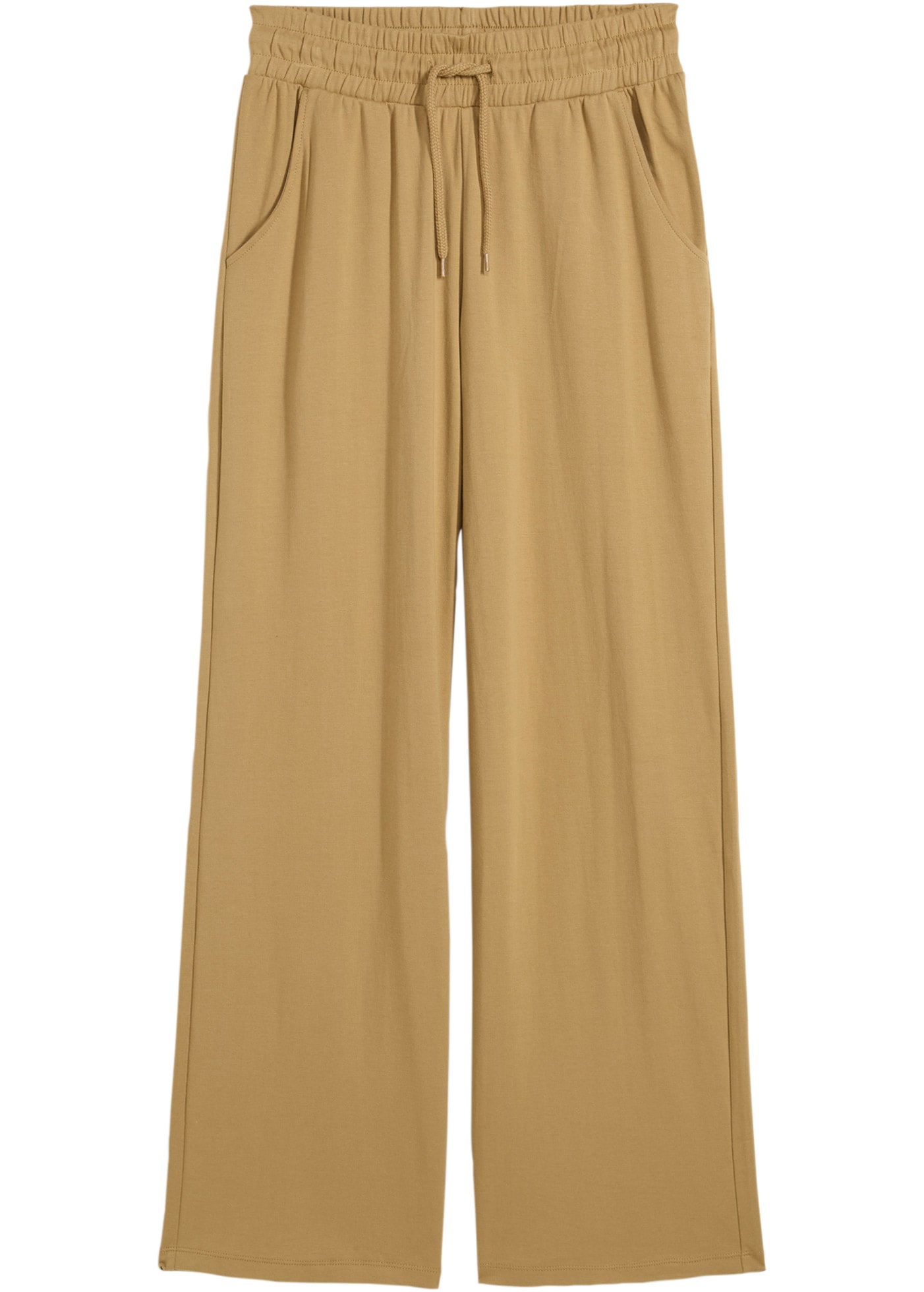 bonprix Pantalon en jersey  aus Baumwolle, lockere Passform, weites Bein, Casual Stil