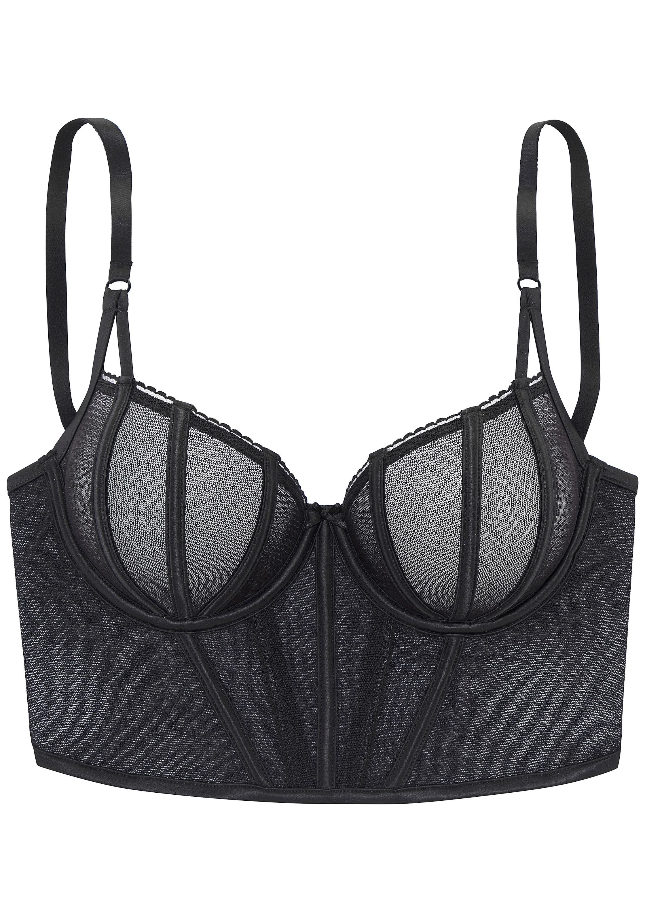 LASCANA Corsage avec armature, en mesh fantaisie, lingerie sexy