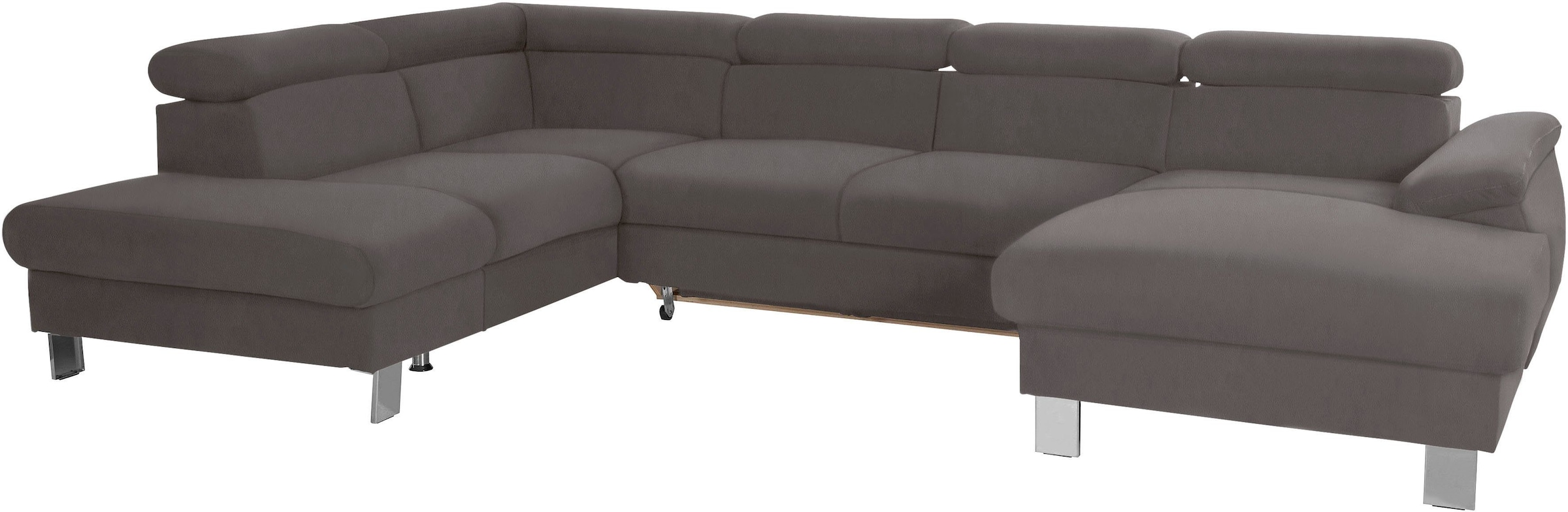 COTTA Ensemble rembourré »Komaris U-Form, B: 320 bzw. 100 cm (Set: Wohnlandschaft & Hocker)« Set,  mit Kopfteilverstellung, optional Bettfunktion, Bettkasten & Licht