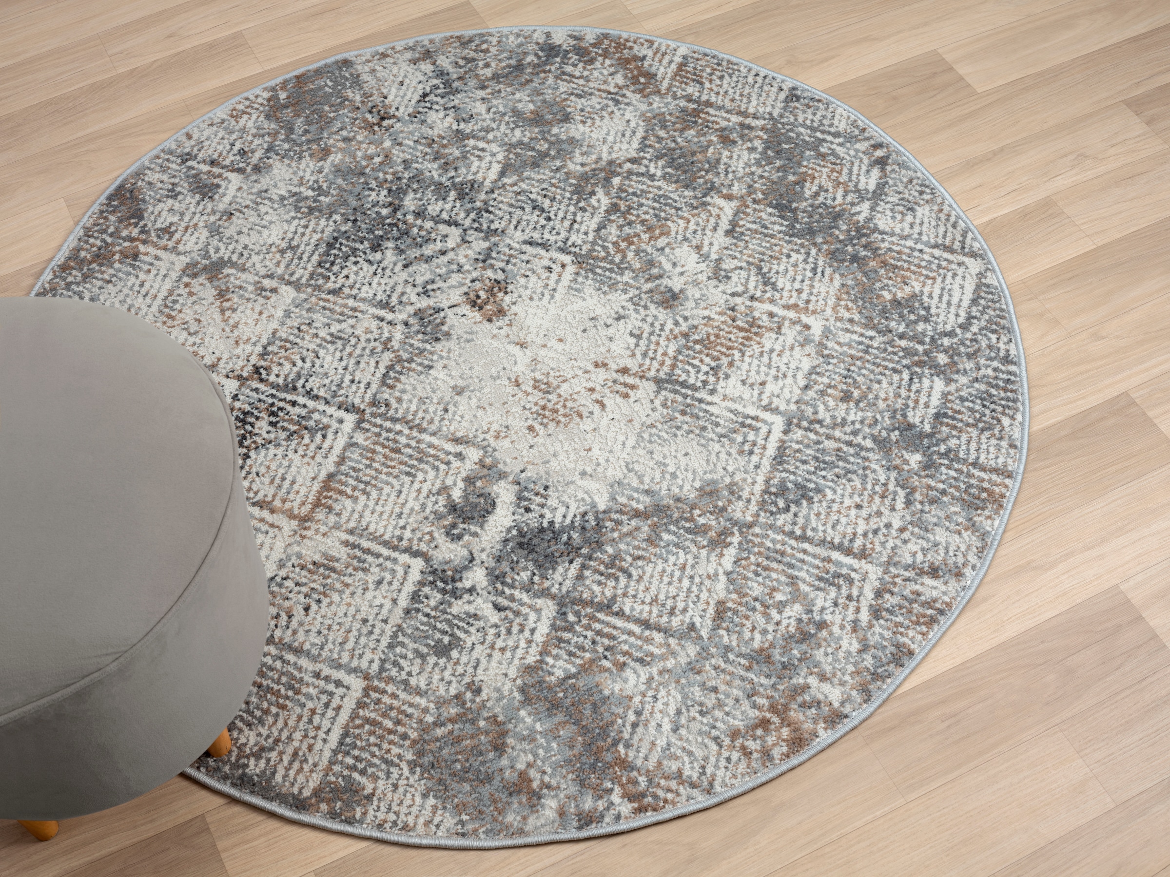 GOODproduct Tapis »Micah« Rond 8 mm Höhe Kurzflor, modernes Design, pflegeleicht, Wohnzimmer