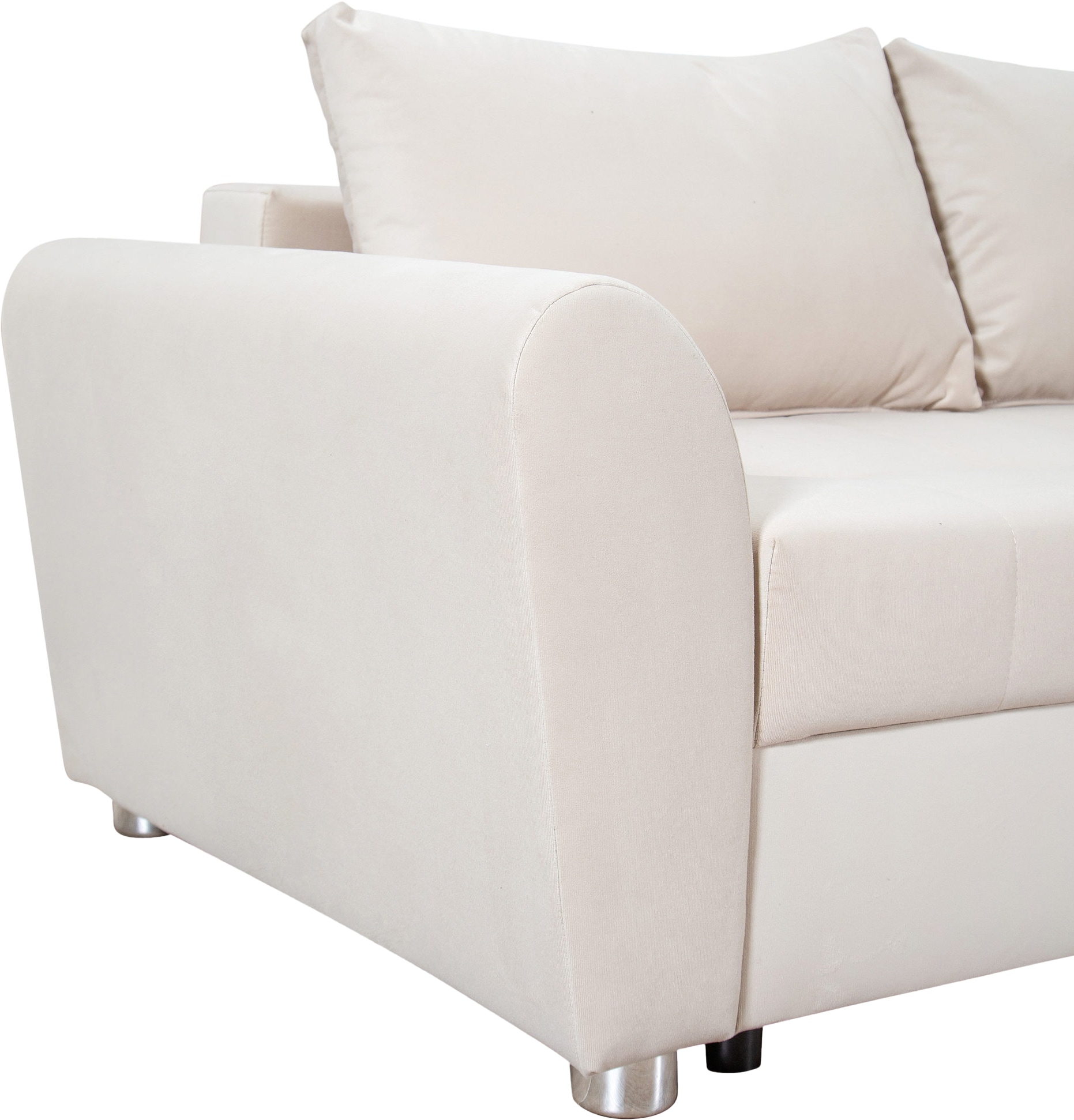 COLLECTION AB Canapé d'angle »Jana L-Form, B: 220 cm« Bettfunktion, Bettkasten & 1 Zierkissen, Federkern