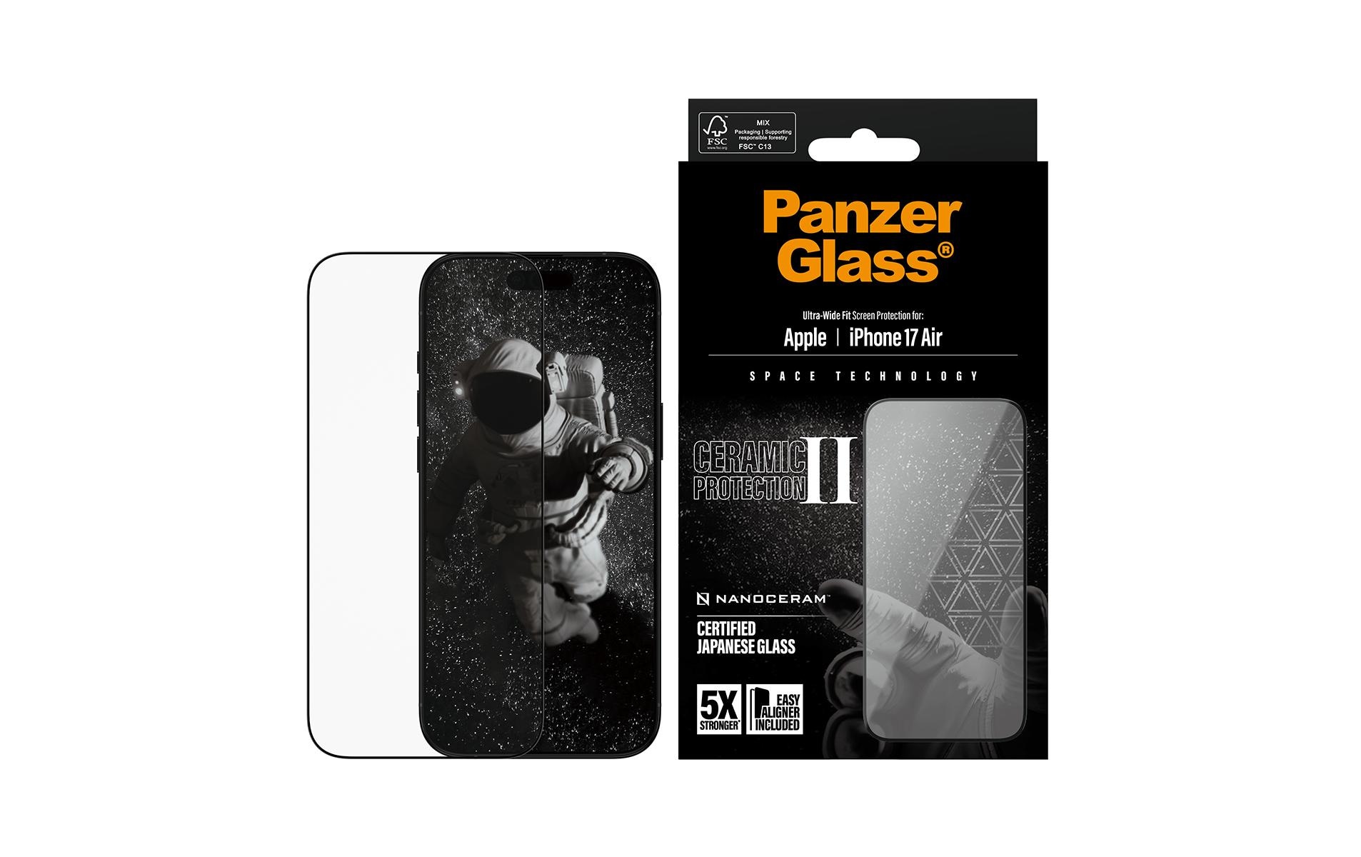 PanzerGlass Displayschutzfolie »Ceramic II Ultra-Wide Fit Screen Protector« für Apple iPhone Air Displayschutzfolie, Schutzfolie, Bildschirmschutz, kratz- & stossfest