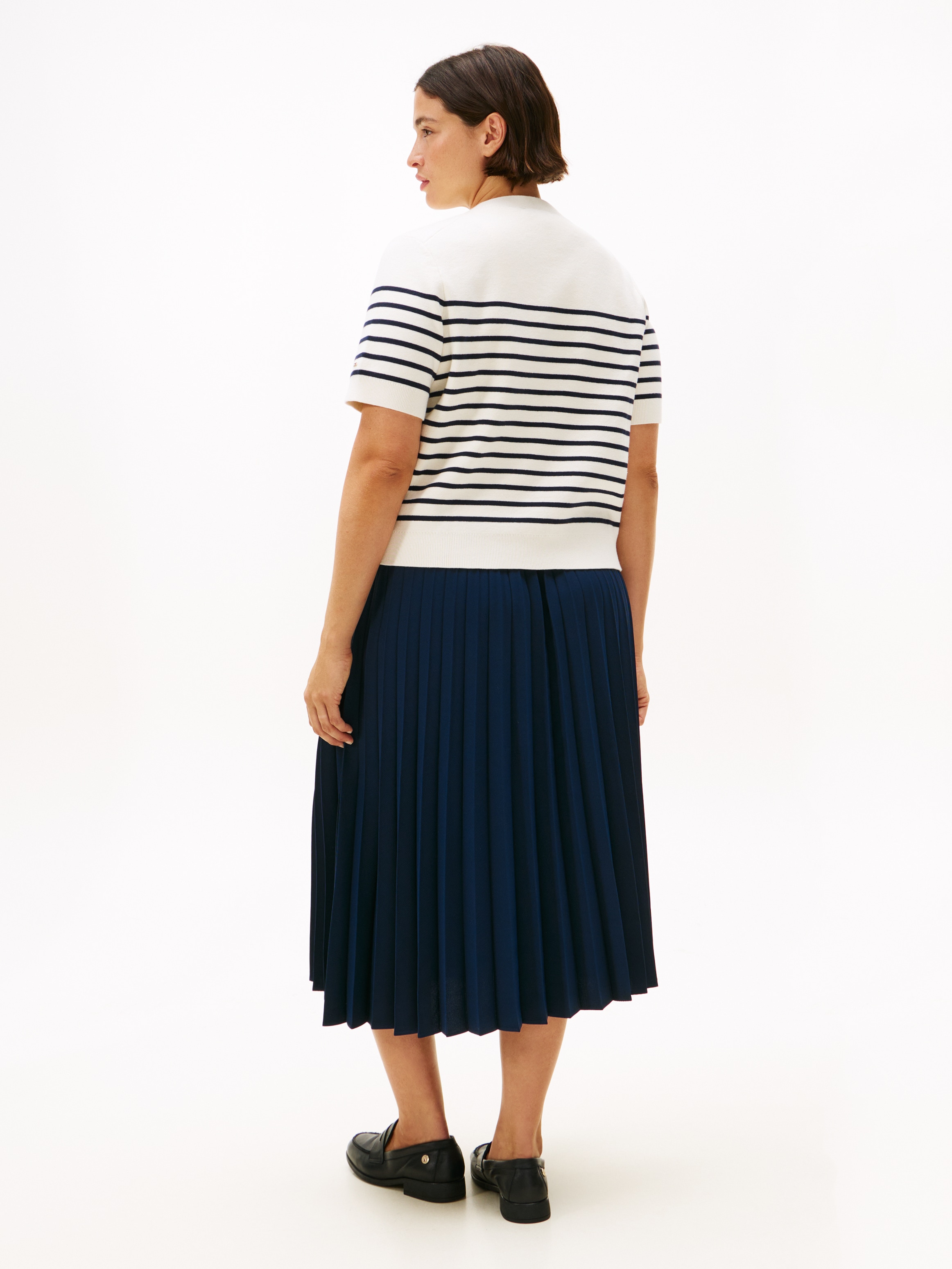 Tommy Hilfiger Curve Veste en tricot »CRV CO JRSY MID GG GOLD BTN CRDI« in grossen Grössen, mit goldfarbenen Knöpfen