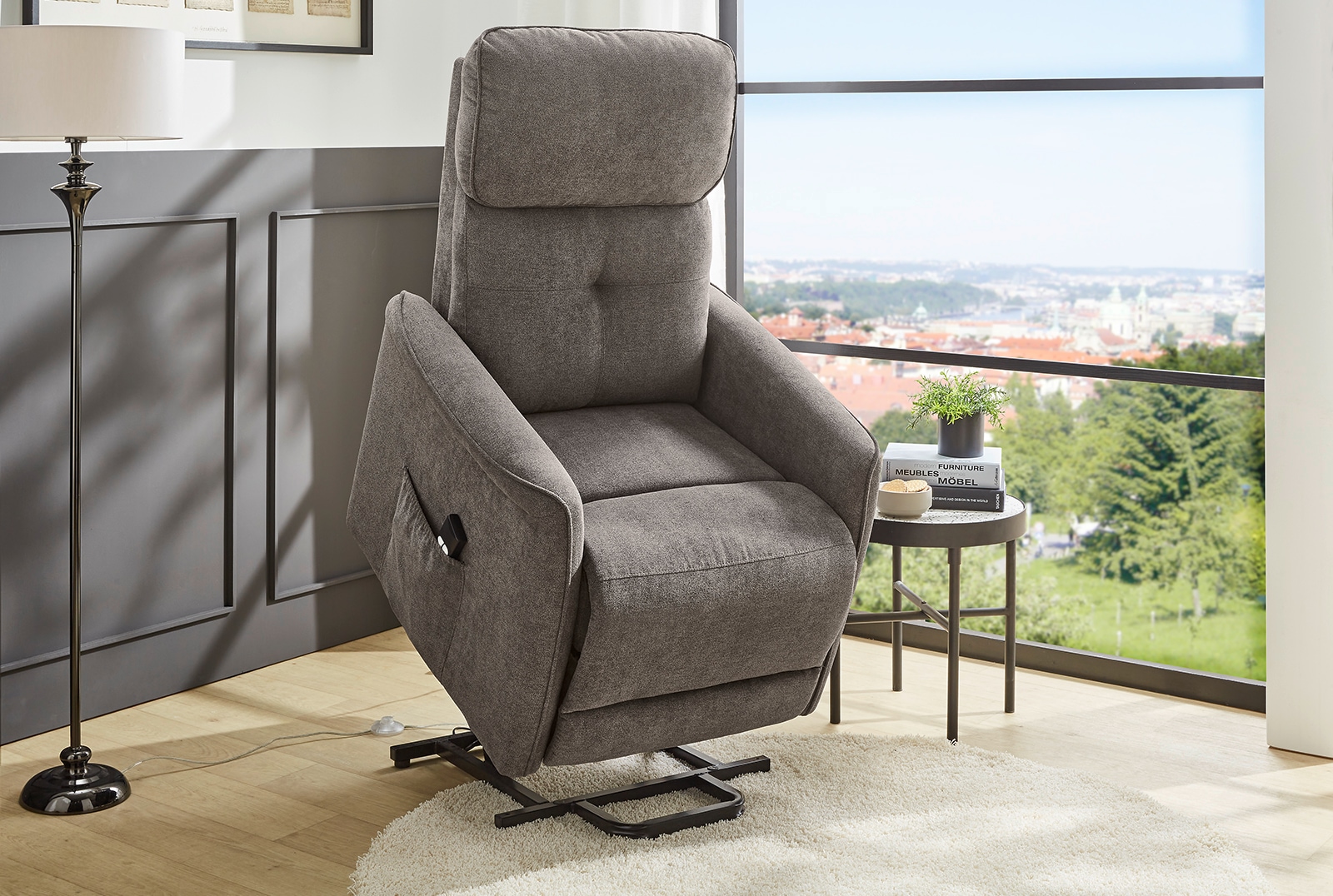 Jockenhöfer Gruppe TV-Sessel »Denver, B: 80 cm, Sitzhöhe: 50 cm« elektr. Relaxfunktion, Aufstehhilfe, Heizfunktion & Massagefunktion